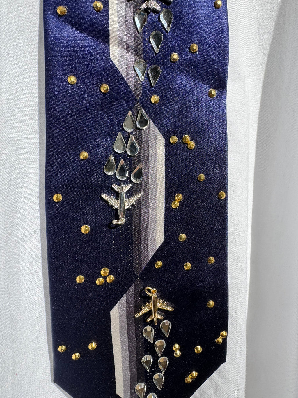 Royal Deep Blue Planes on a Starry Night Pilot Tie