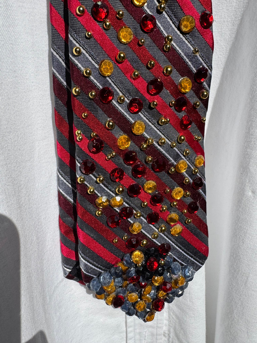 Red and Grey Volcanic Eruption Nature Royalty Tie