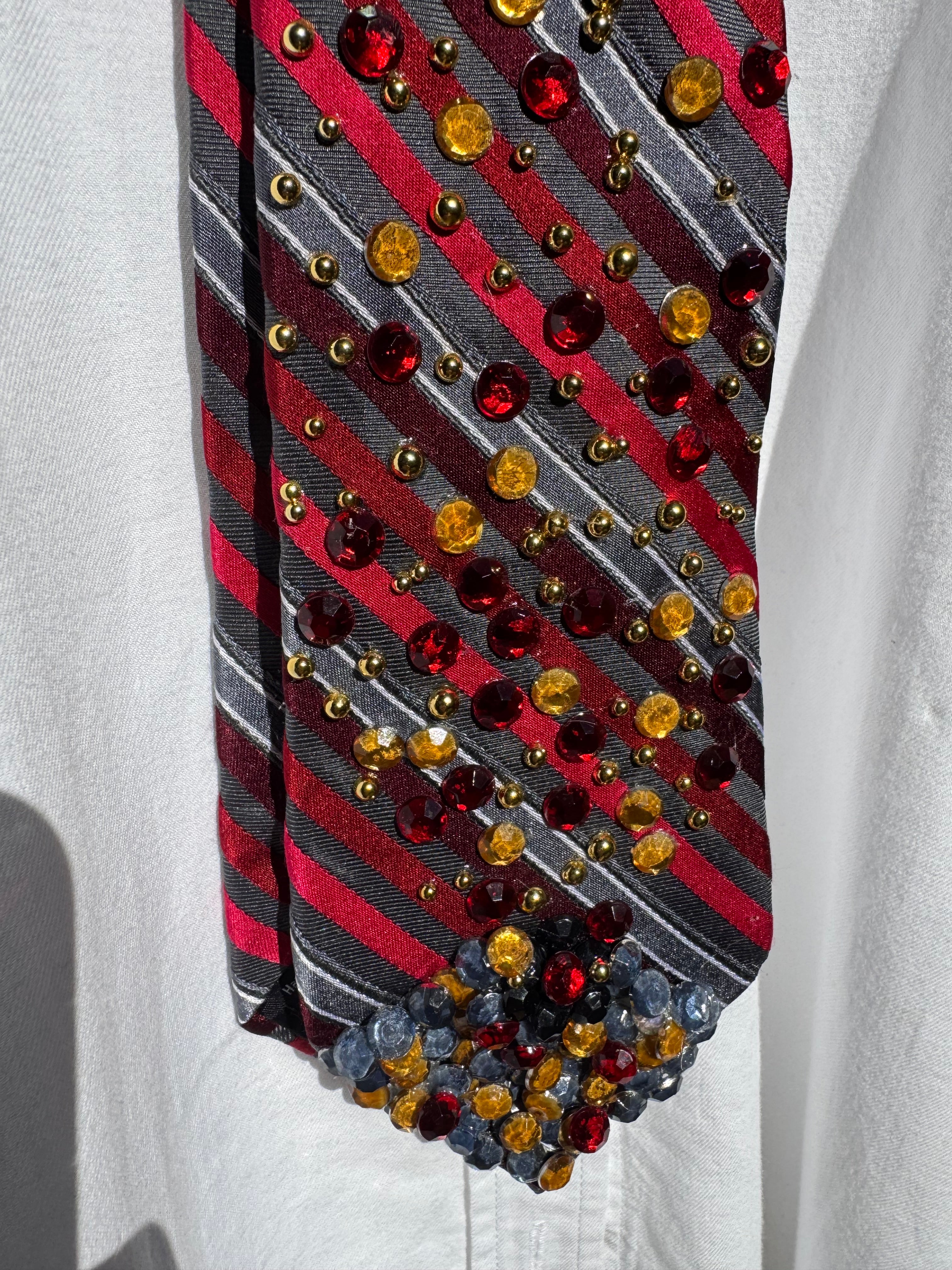 Red and Grey Volcanic Eruption Nature Royalty Tie