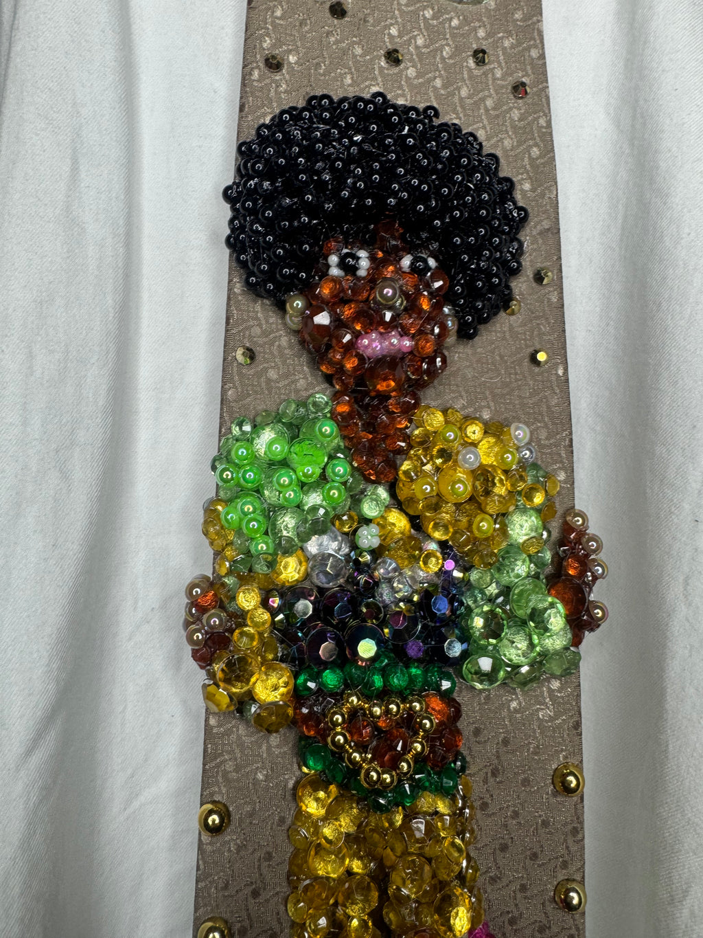 Brown Young Michael Jackson At Doorway Tie Die Outfit 1971 Tie