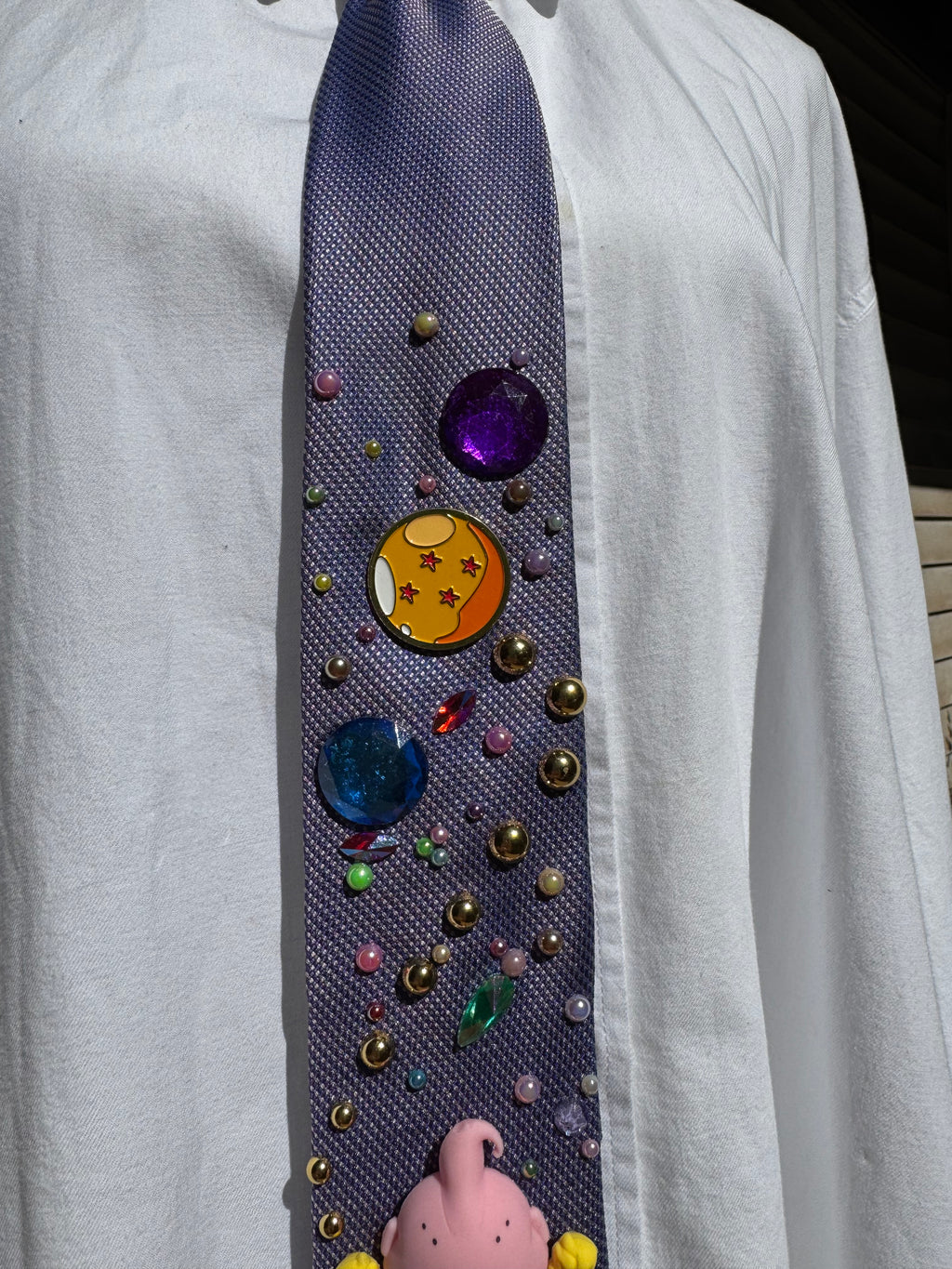 Purple Majin Buu Punching Dragon Ball DBZ Tie