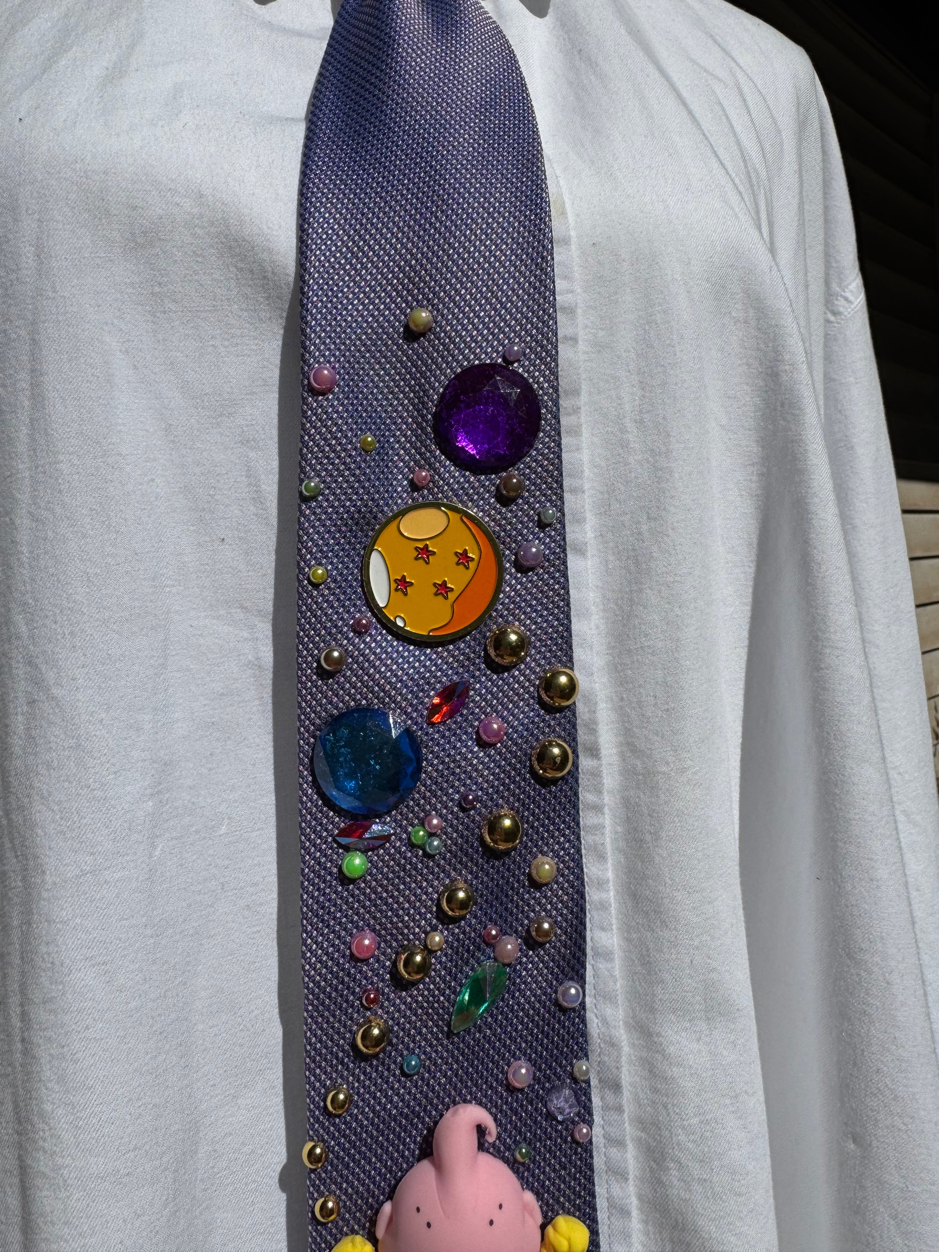 Purple Majin Buu Punching Dragon Ball DBZ Tie