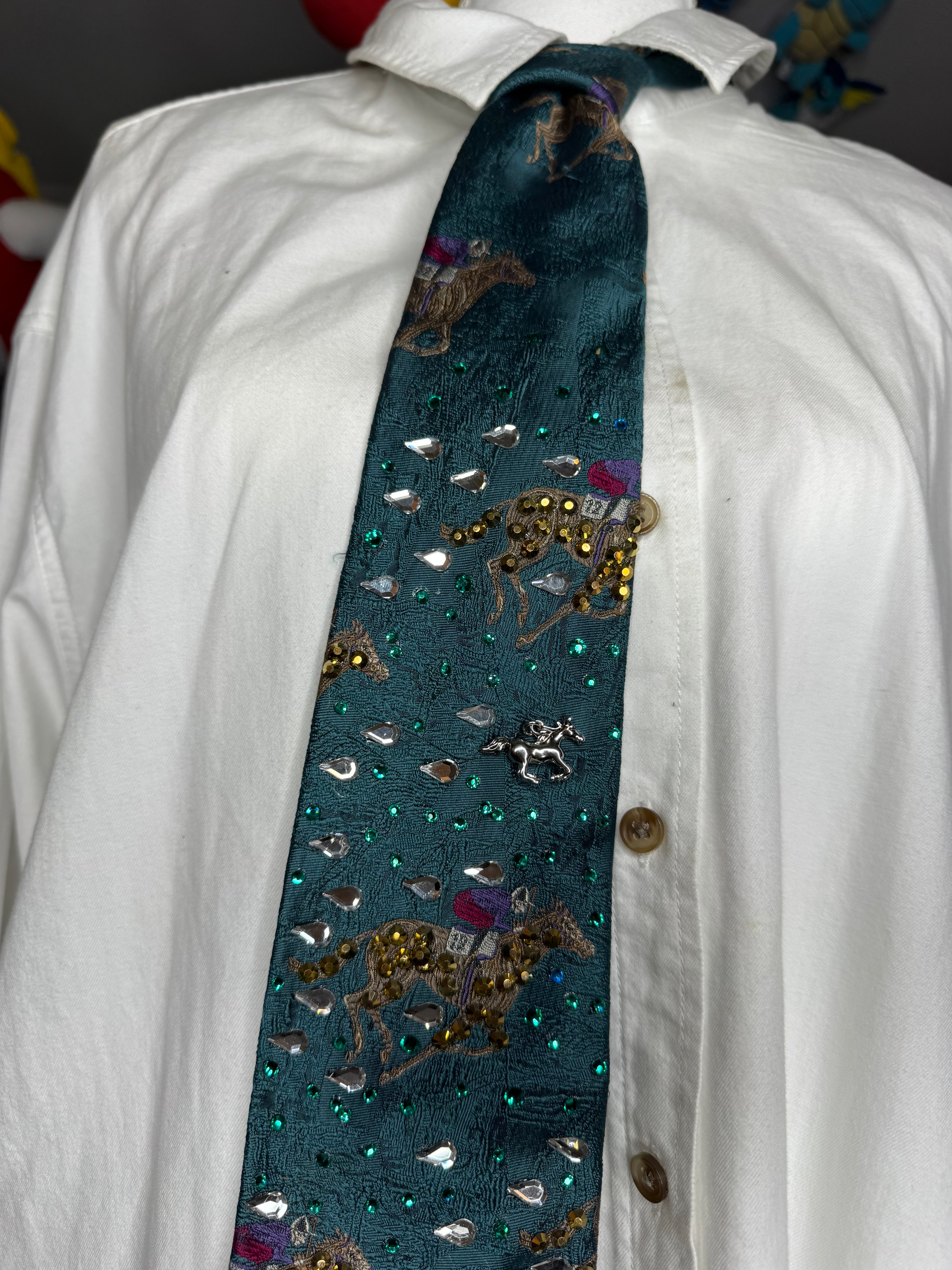 Dark Turquoise Kentucky Dirby Royalty Tie