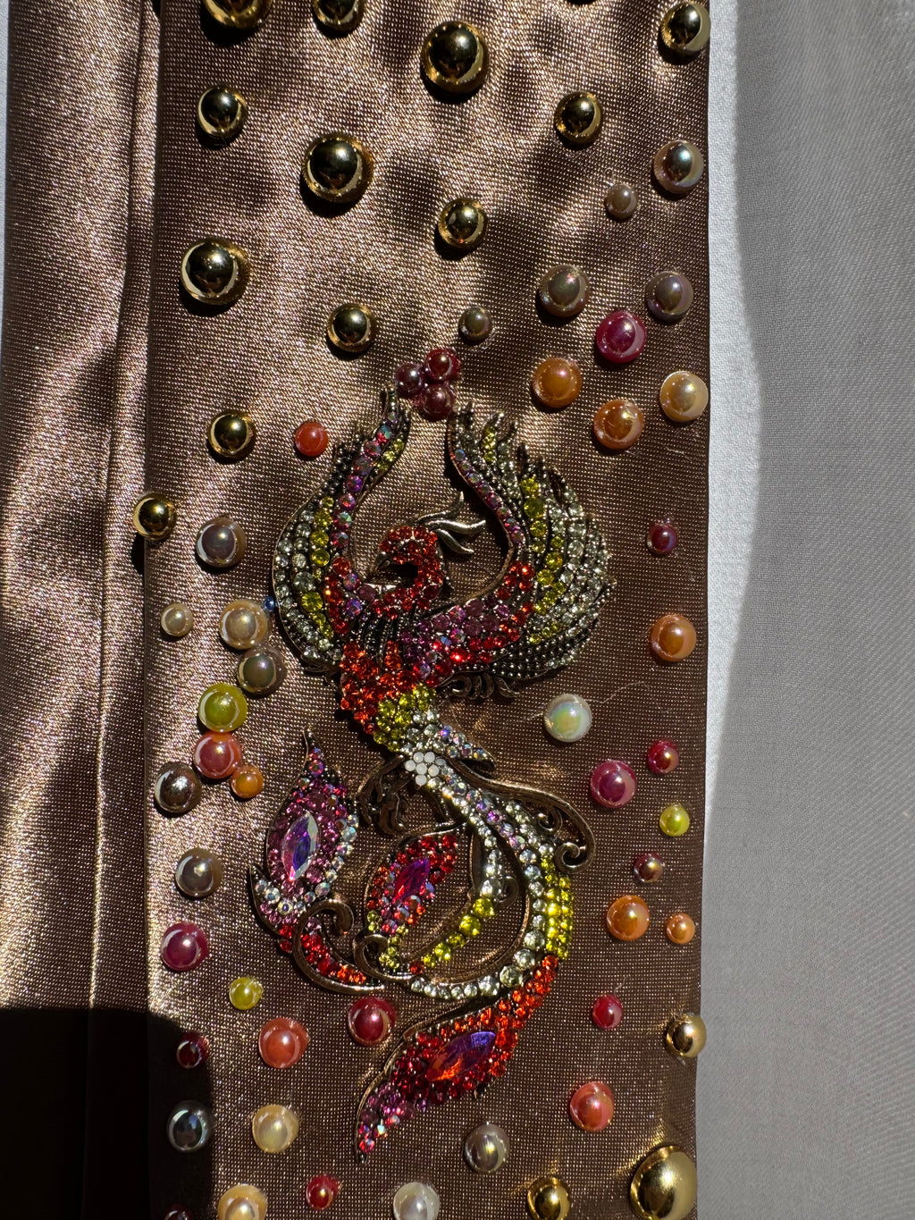 Brown Silk Colored Aura Phoenix High Class Royalty Nature Tie