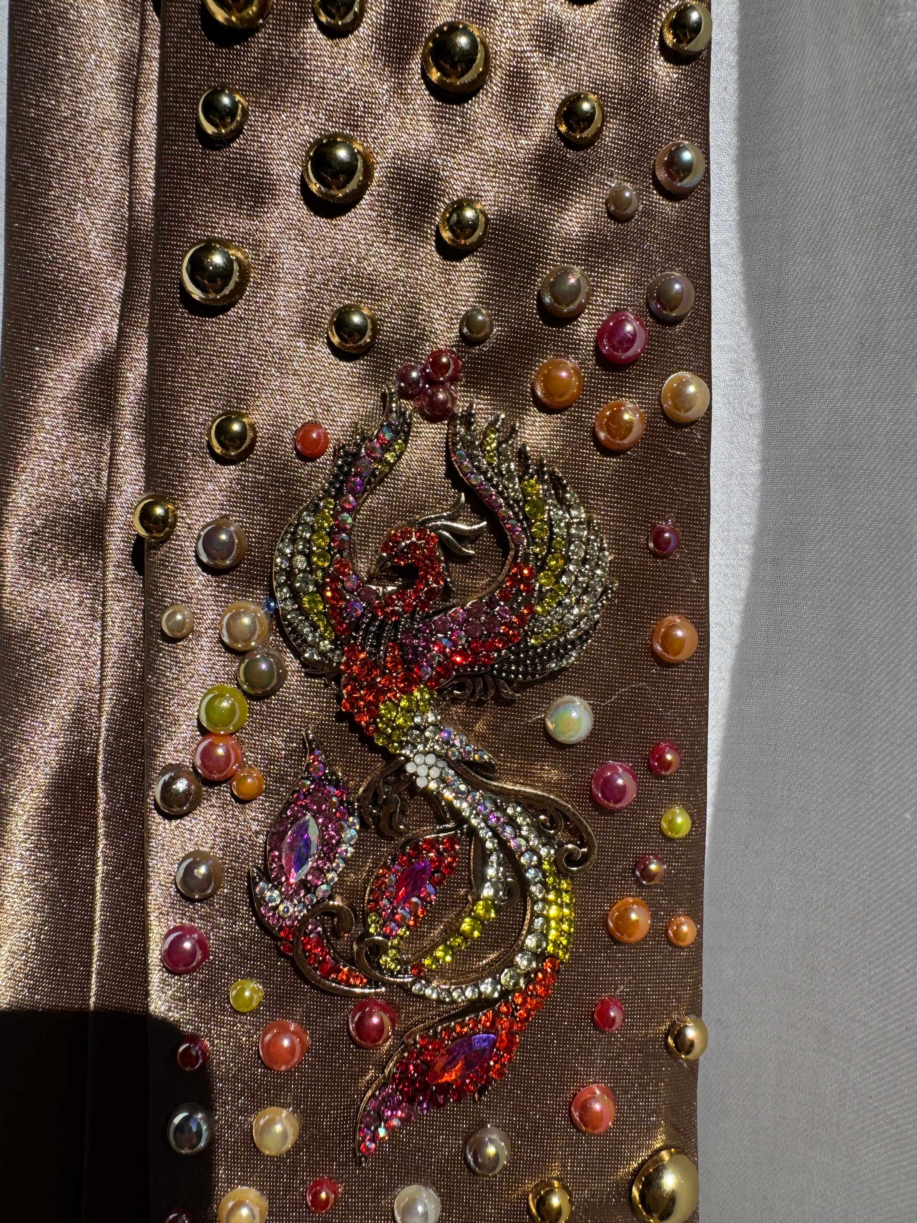 Brown Silk Colored Aura Phoenix High Class Royalty Nature Tie