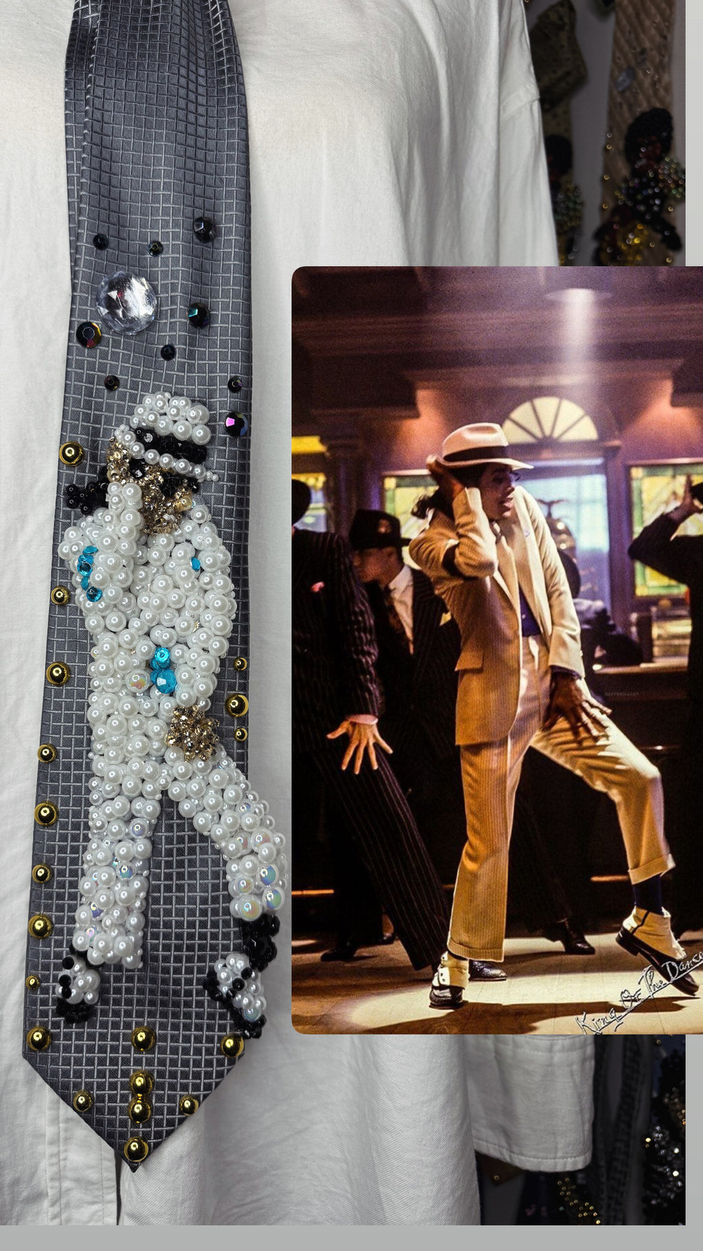 Grey Michael Jackson Hitting Toe Lean “Annie Are You Okay” Move Smooth Criminal Tie