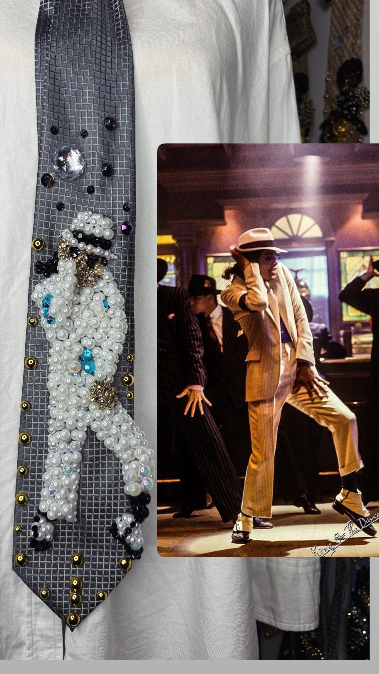 Grey Michael Jackson Hitting Toe Lean “Annie Are You Okay” Move Smooth Criminal Tie