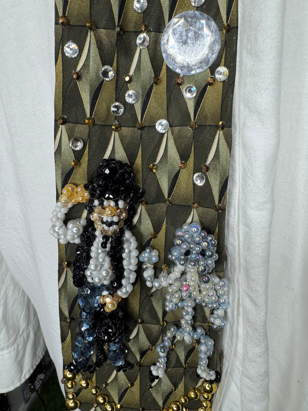 Olive Oil Green Michael Jackson & Skeleton Elephant Dancing Together Scene In Leave Me Alone Music Video Tie