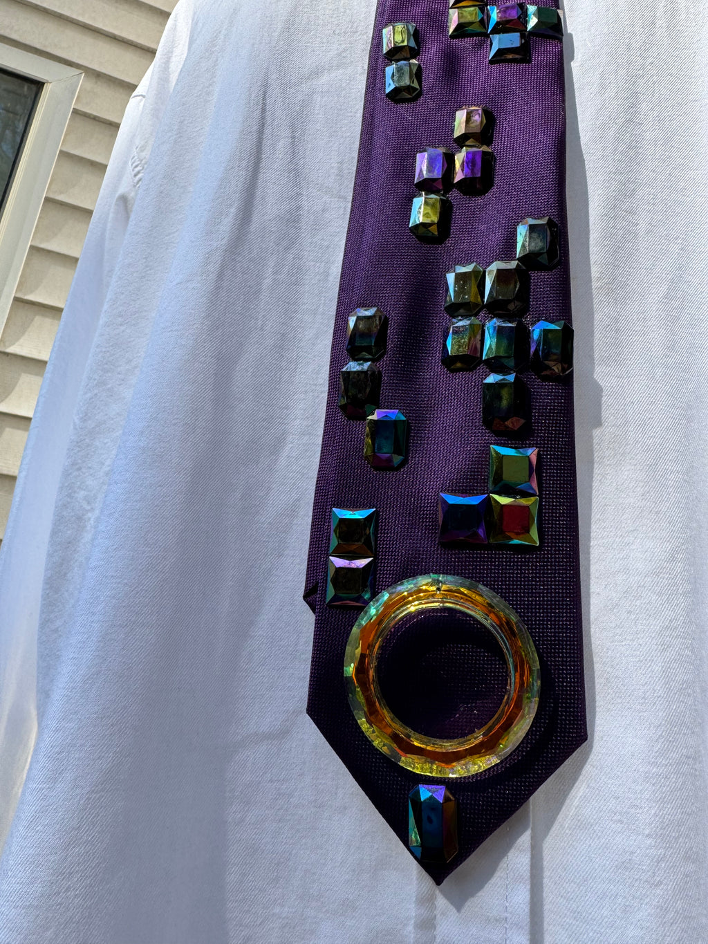 Purple Dark Iridescent Tetris Royalty Tie