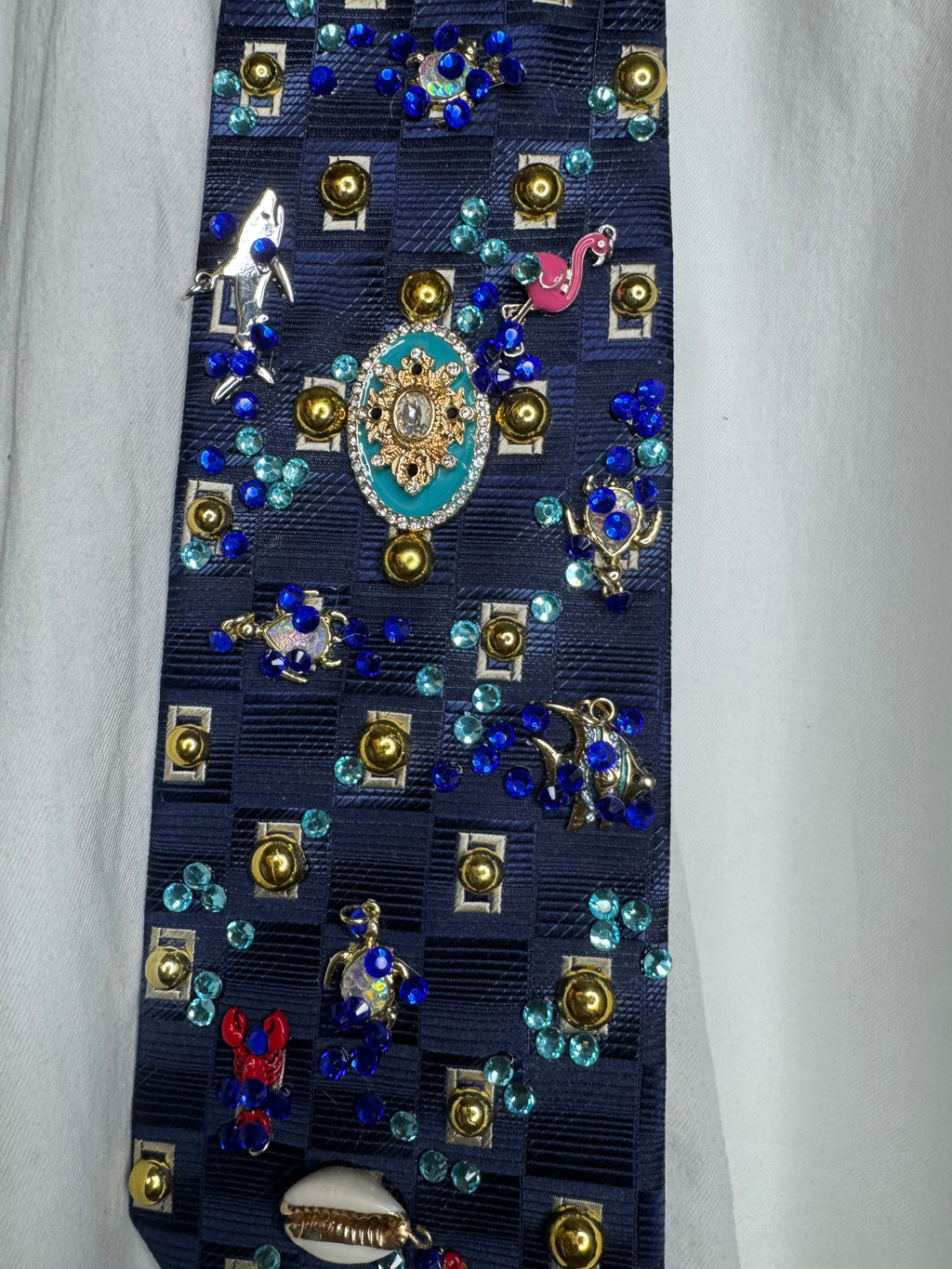 Navy Blue Tropical Treasure Box High Class Royalty Tie