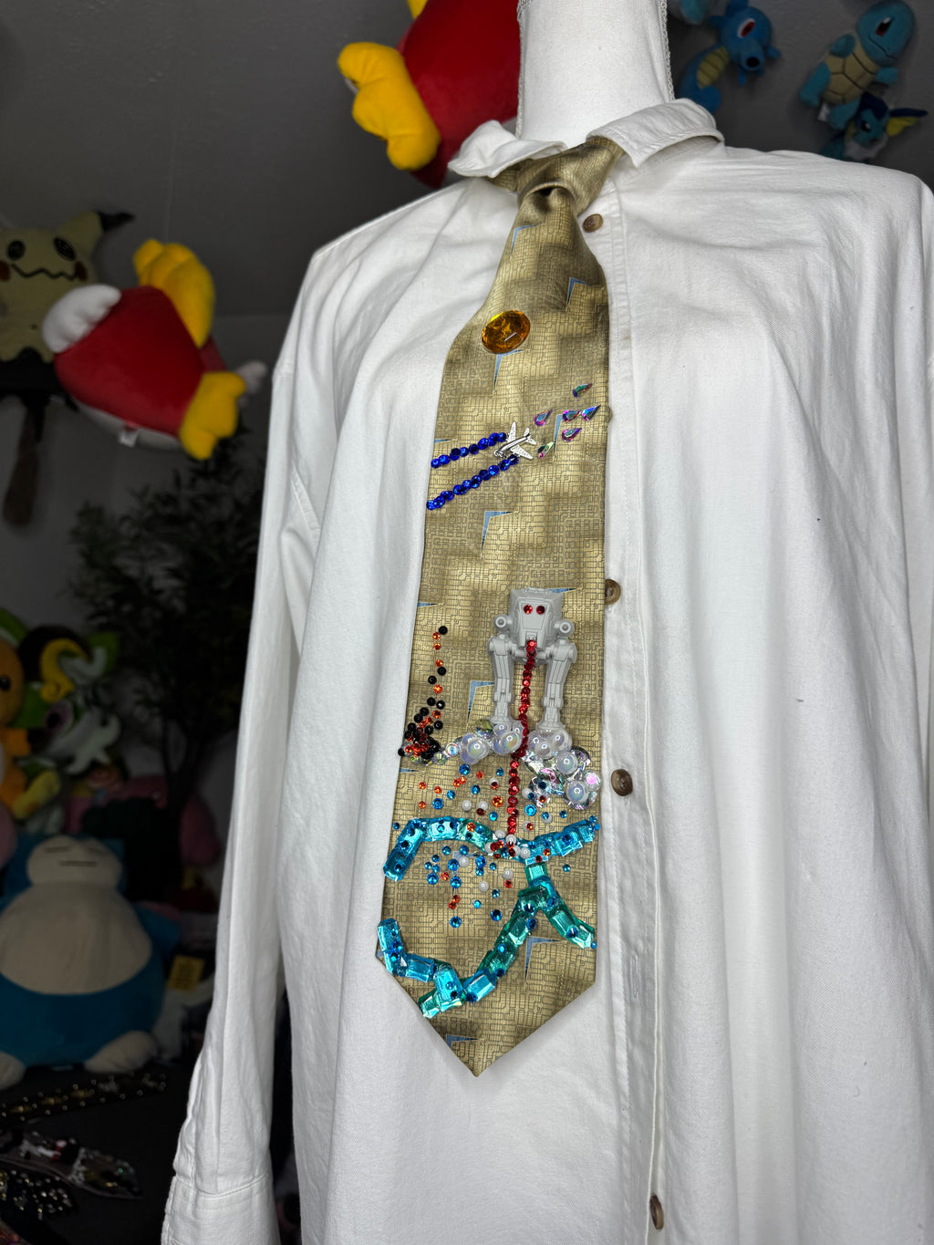 Gold Angry AT ST Walker in Combat Star Wars Tie