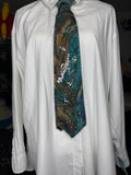 Marbled Turquoise and Gold Ocean Floor Royalty Nature Tie