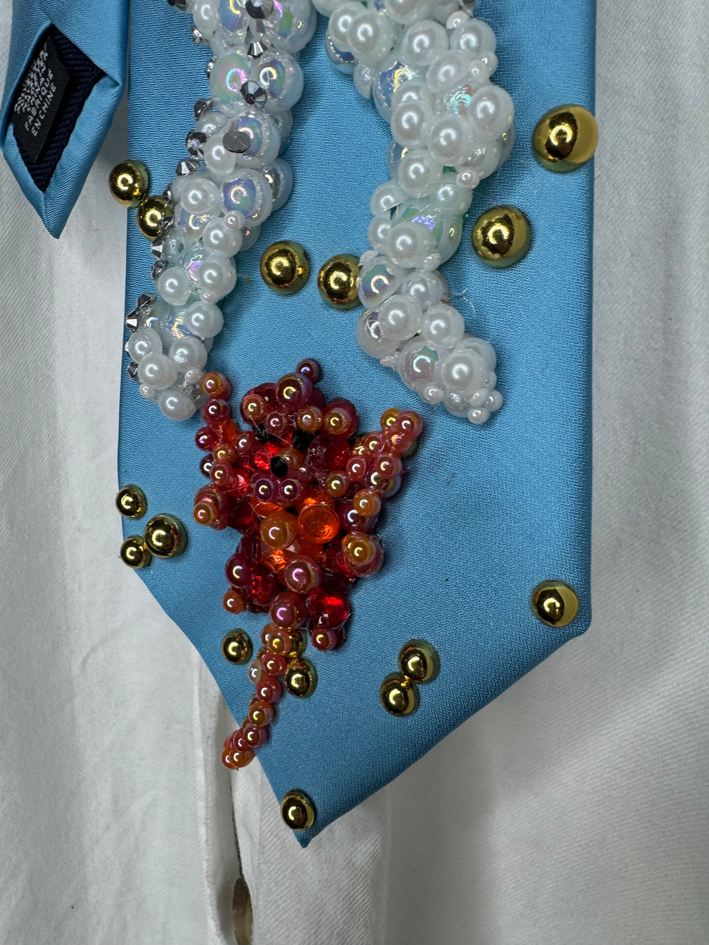 Sky Blue Michael Jackson in Captain EO Hitting Fist Balled Star Body Pose and Fuzzball Tie
