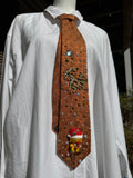 Orange C-3PO on Platform in Gold and White Snowflakes Winter Star Wars Tie