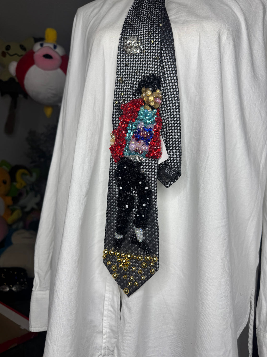 Grey Michael Jackson Hitting Jacket Spread Hip Thrust Move in Beat Music Video Tie