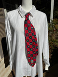 Red Checkered Retro Tropical Treasure Box Tie