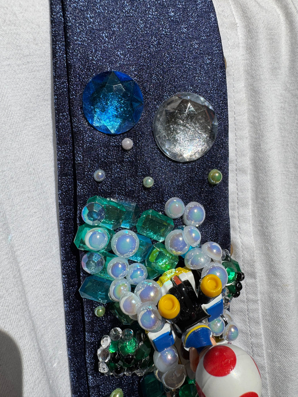 Navy Blue Mario Vs Toad on Icy Glacier Road 200cc Mario Kart Tie