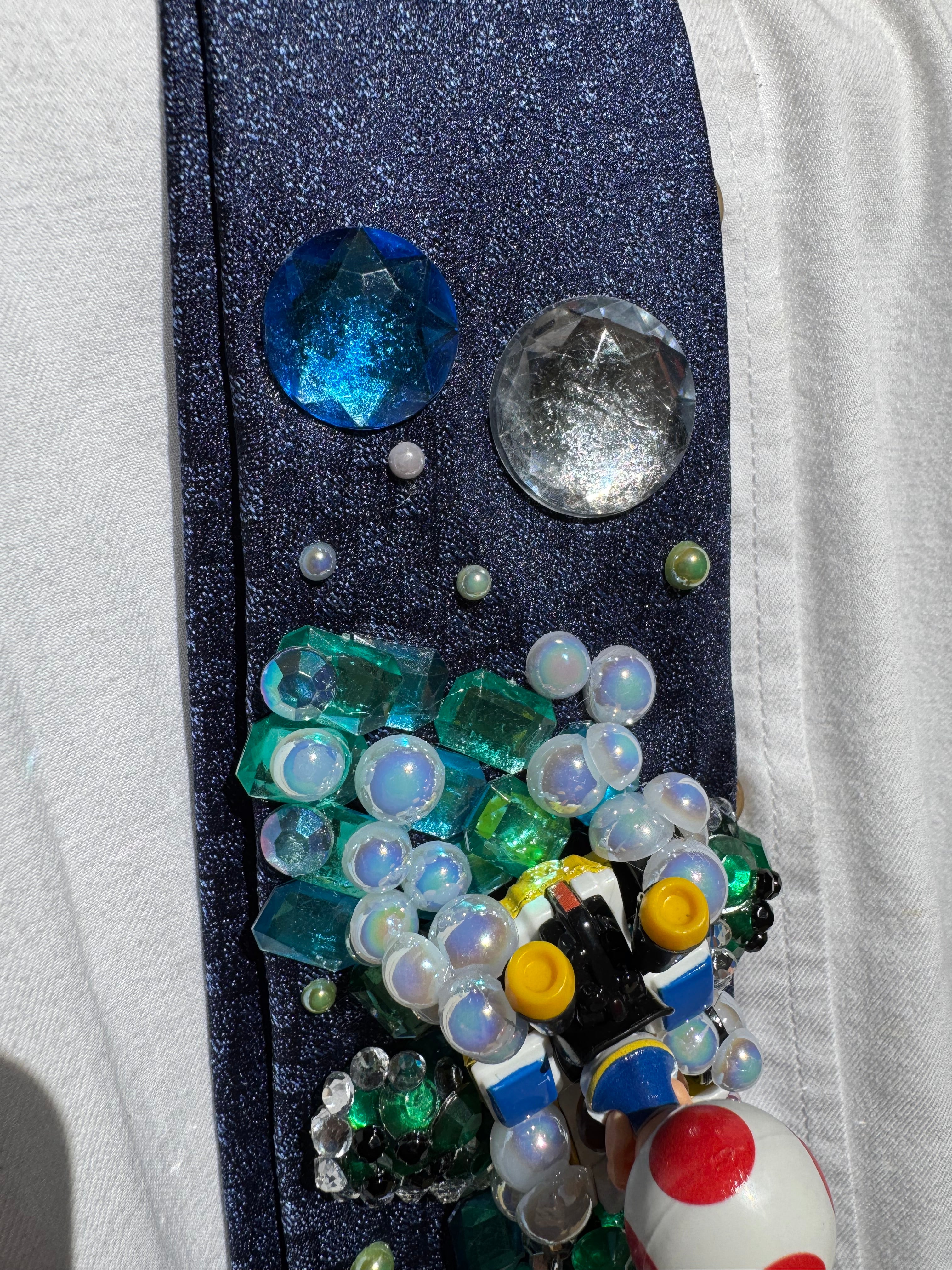 Navy Blue Mario Vs Toad on Icy Glacier Road 200cc Mario Kart Tie