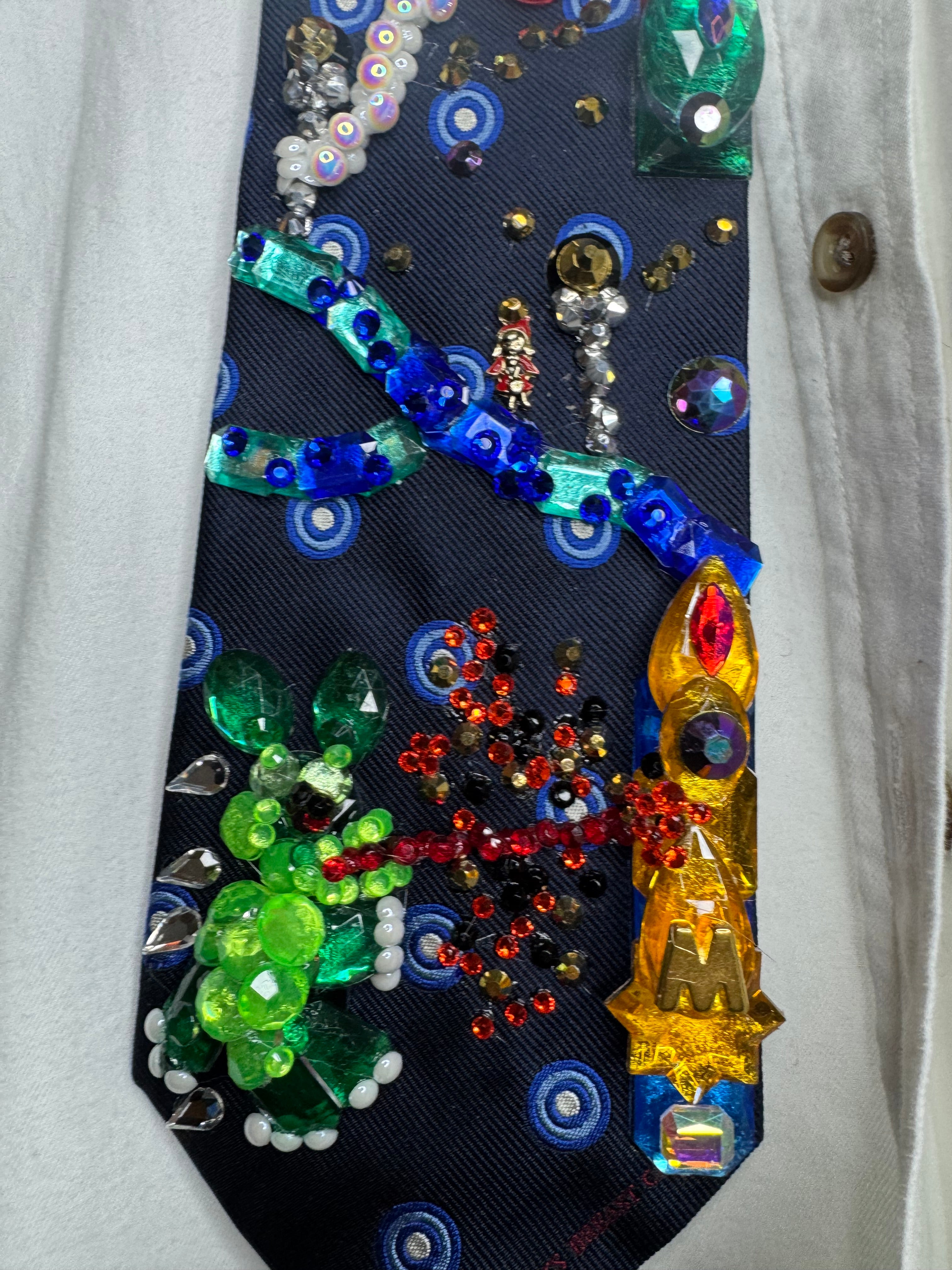 Navy Blue Spiderman Vs Evil Green Rabbit Robot Attacking City Tie