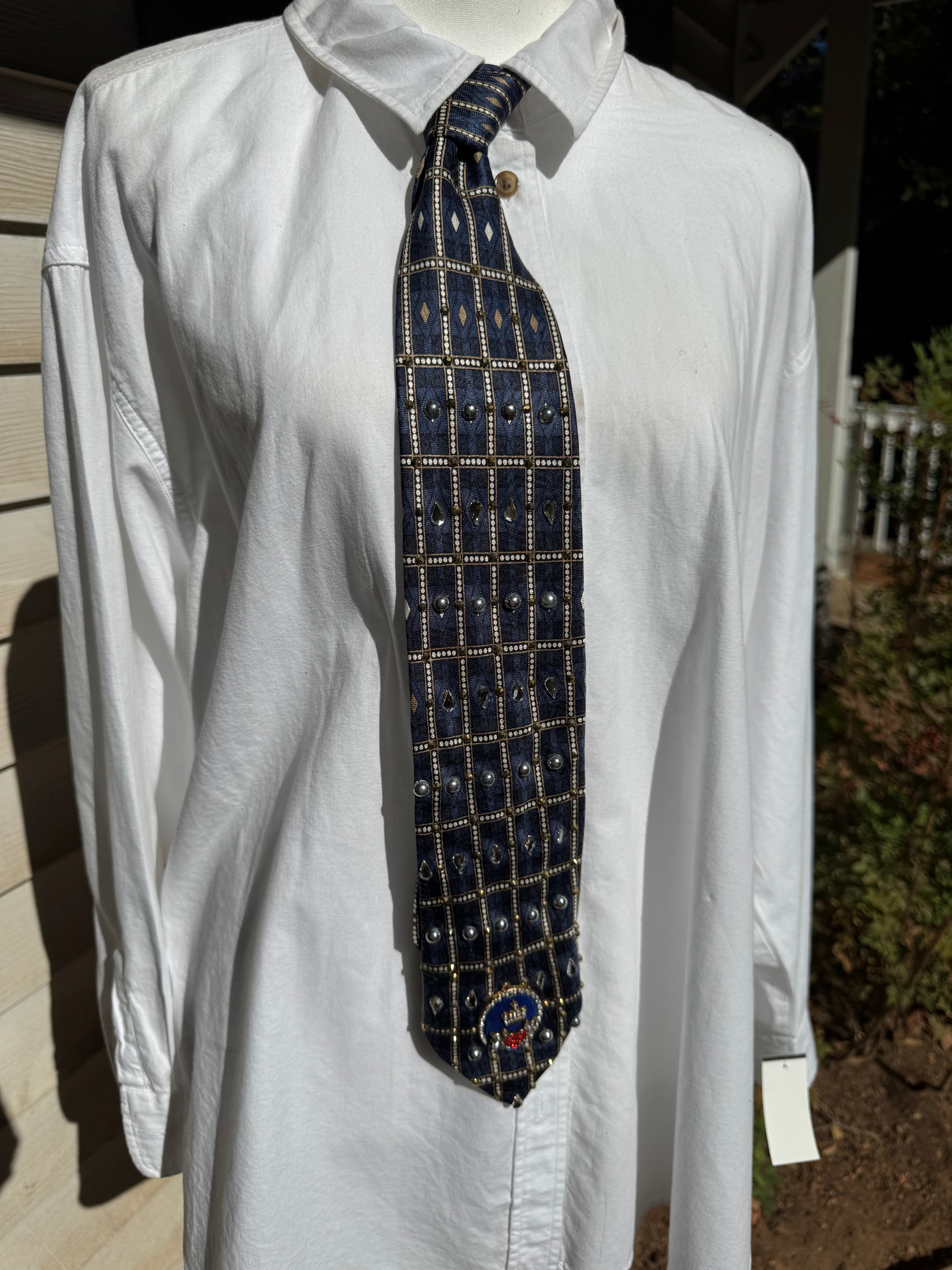Navy Blue Teardrops High Class Royalty Tie