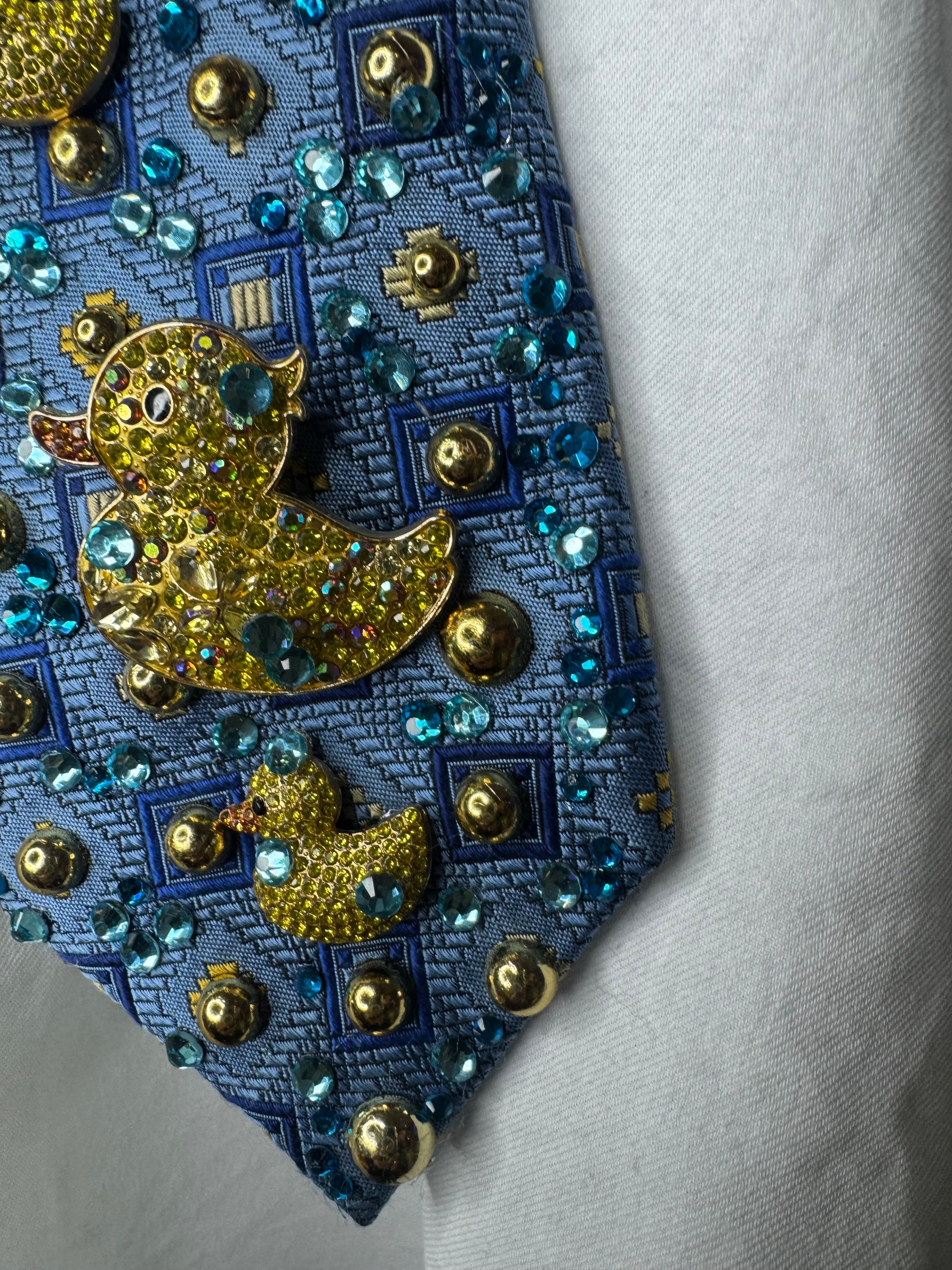 Blue Tropical Treasure Box of Diamond Ducks Royalty Tie