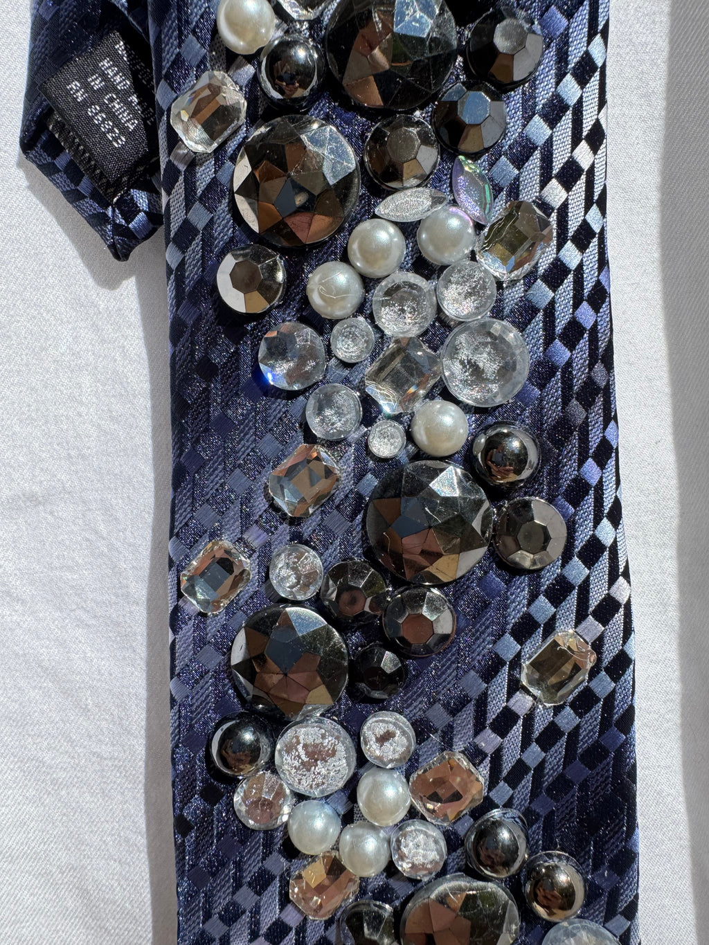 Navy Blue Alternative Swirl Salt Rock Nature Royalty Tie