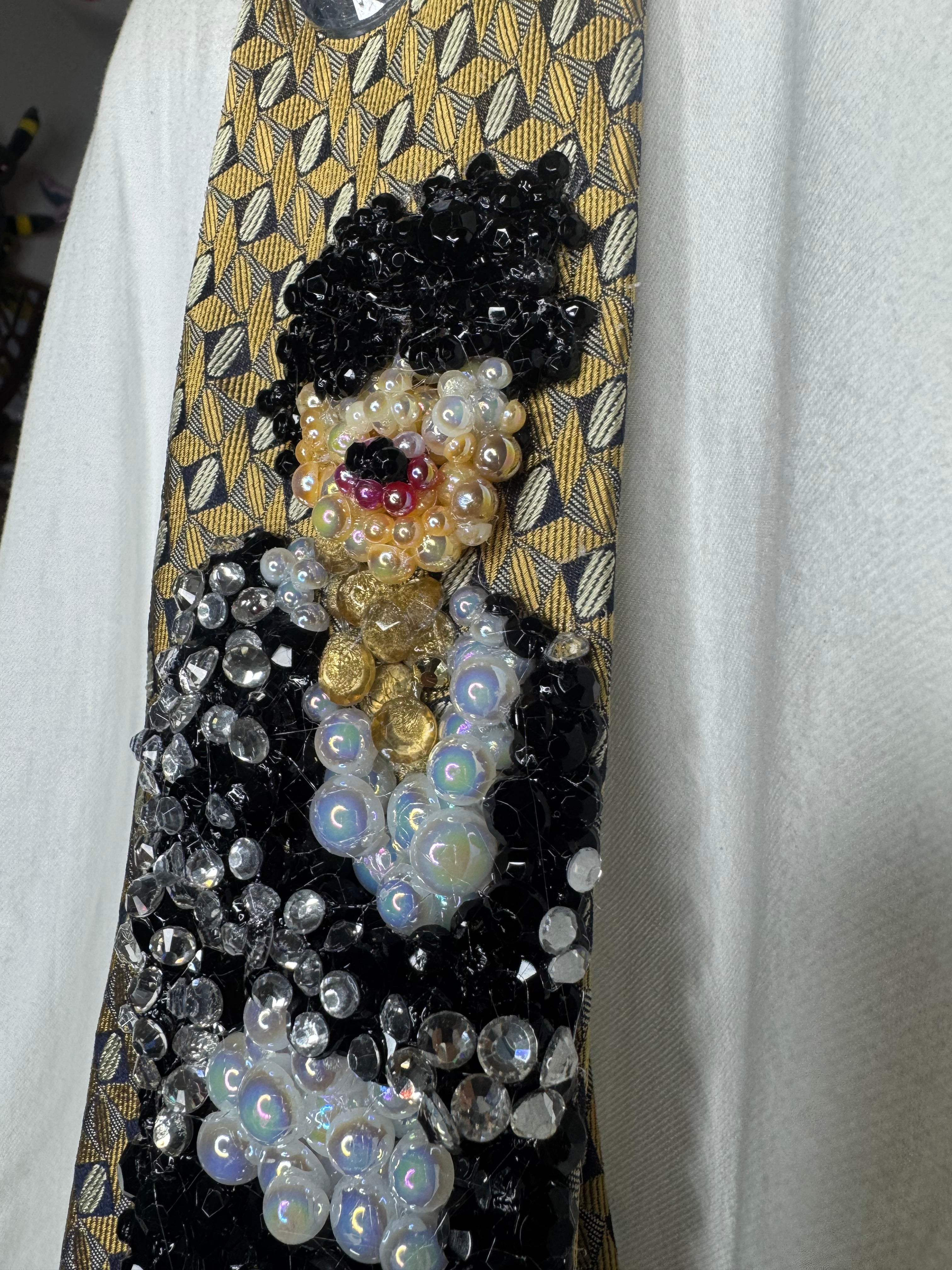 Gold Michael Jackson Throwing Fedora Hat to Billie Jean at MTV Awards 1995 Tie