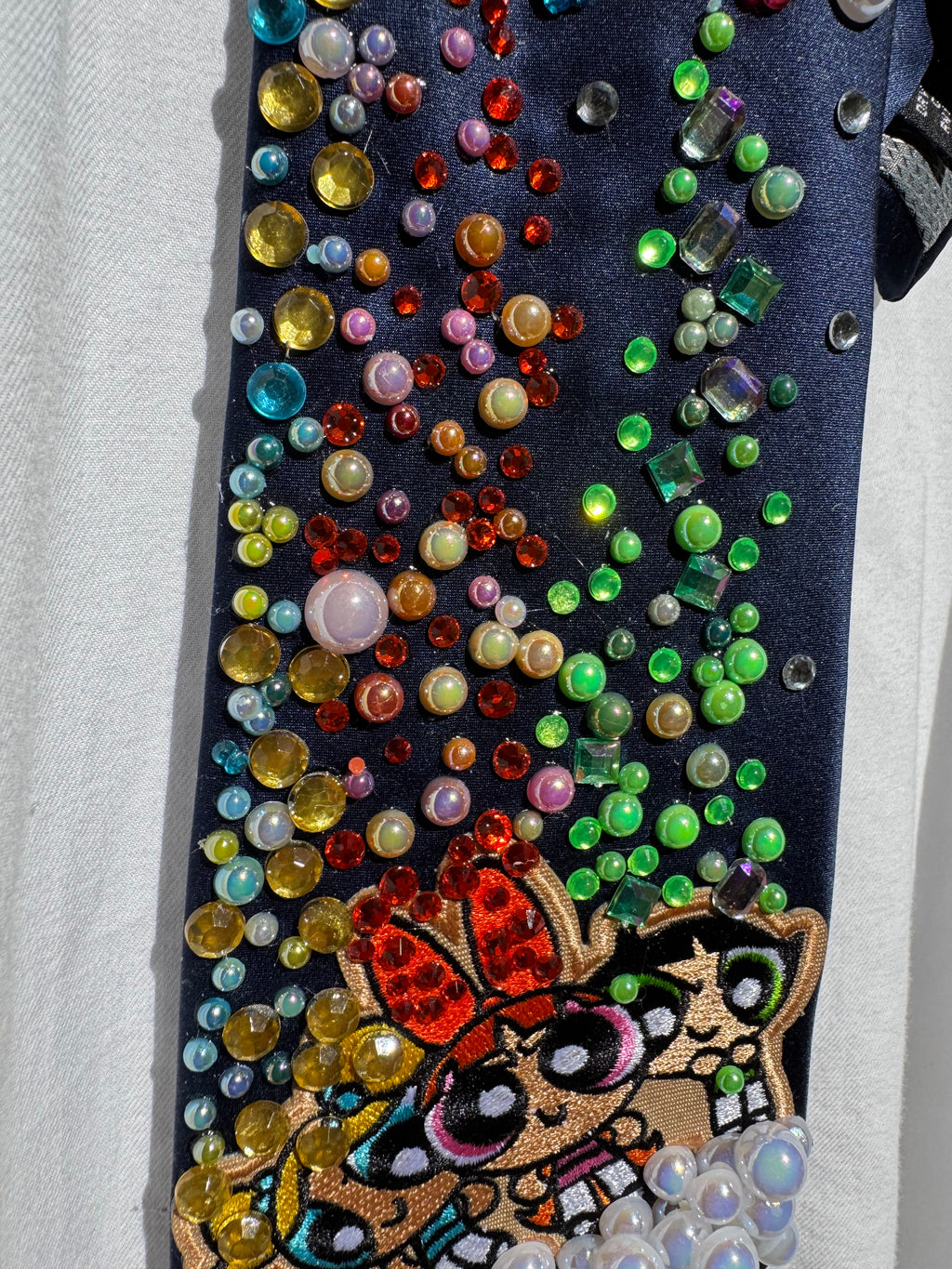 Navy Blue Colored Themed Aura  Powerpuff Girls Tie