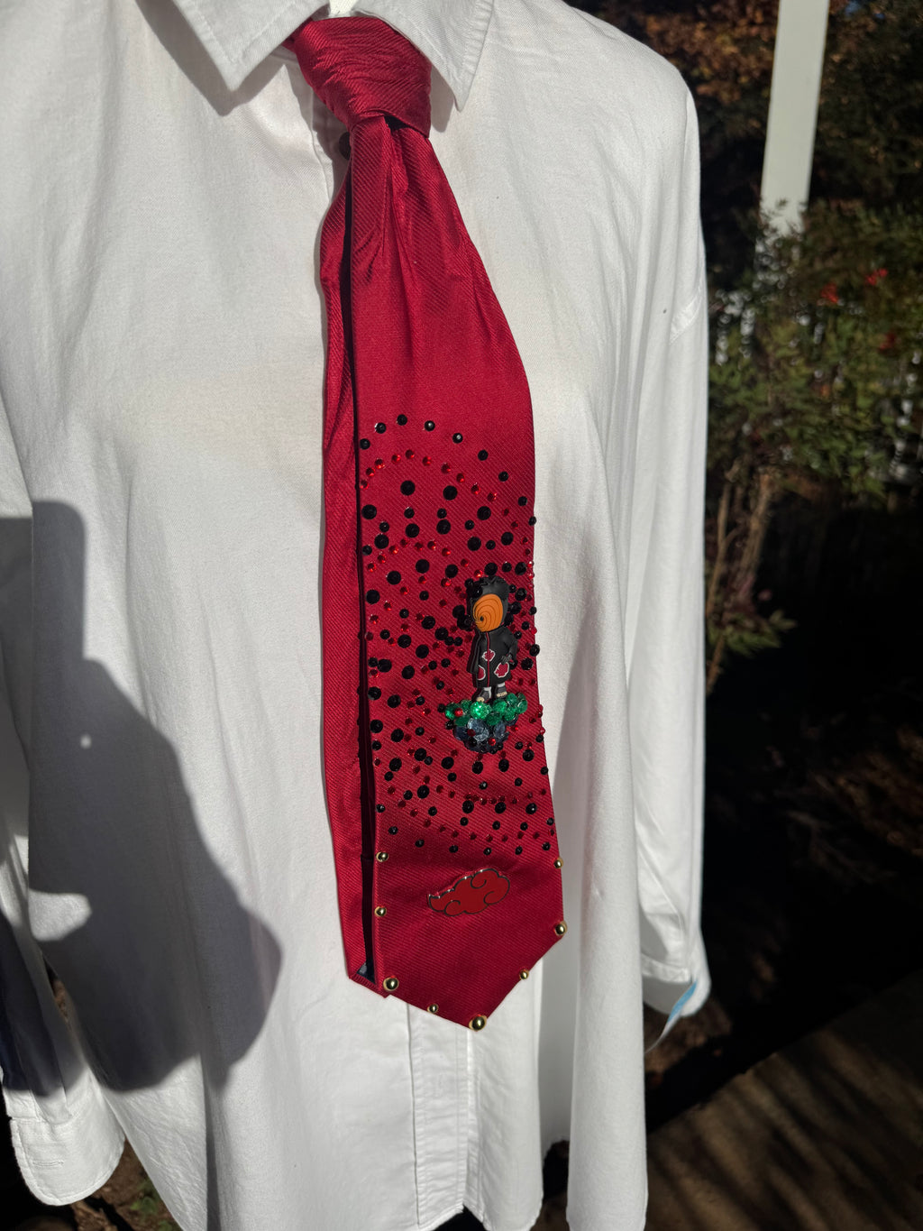 Red Obito Uchiha With Orange Mask Spiral Aura Naruto Shippuden Tie