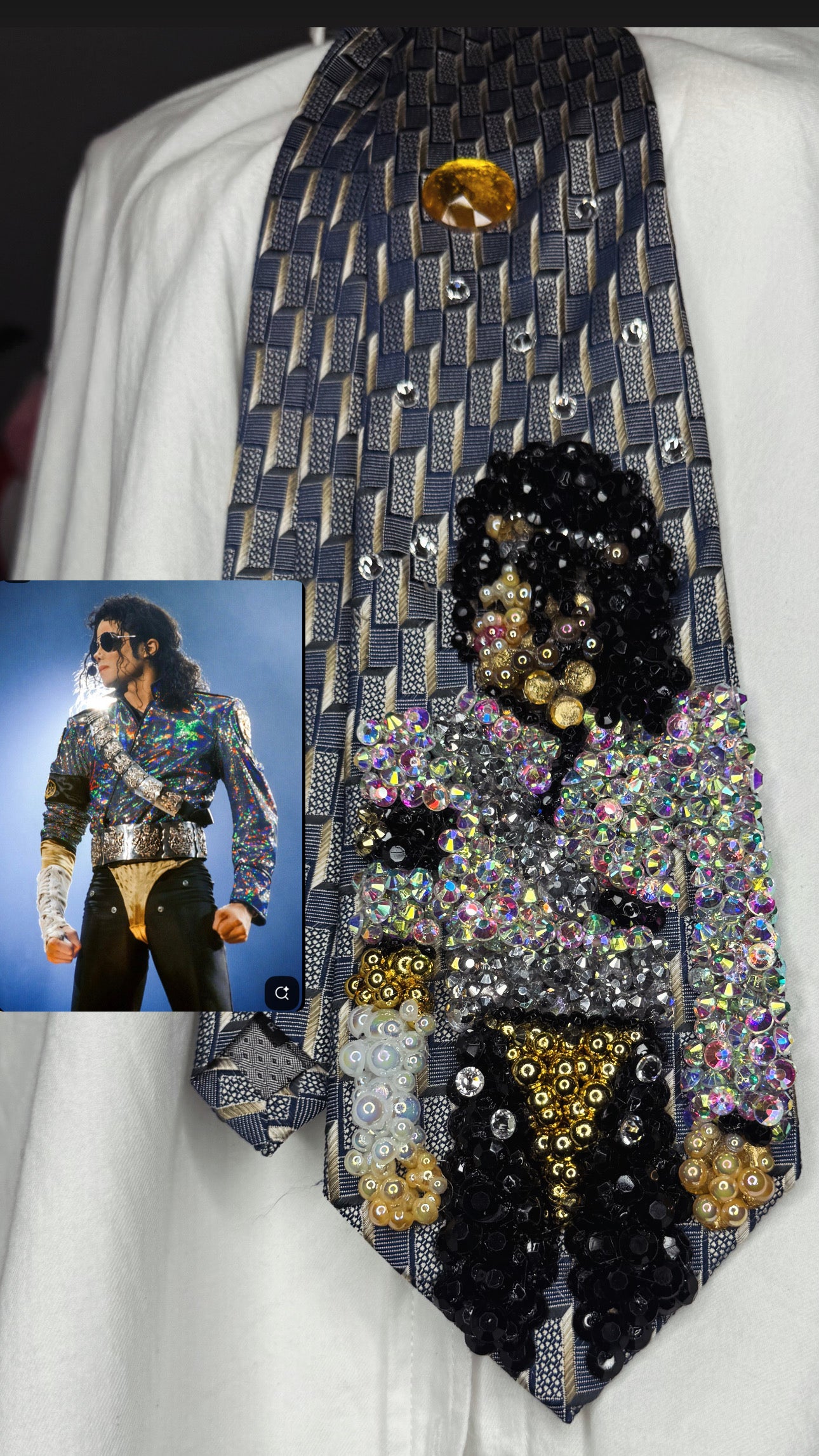 Grey Michael Jackson Iridescent Jackson Aura Farming 3 Minutes At Bucharest Dangerous World Tour 1992 Tie