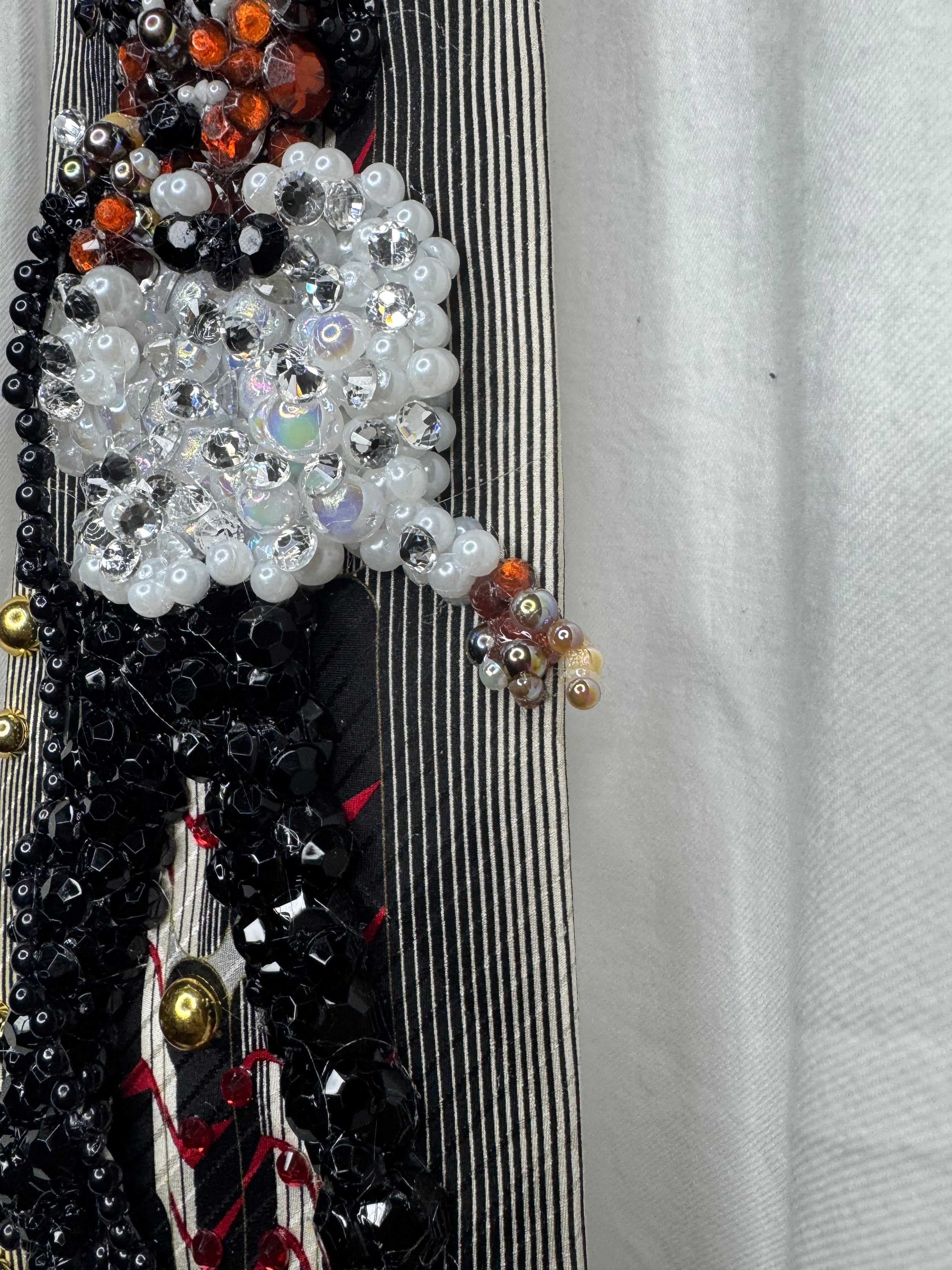 White and Black Michael Jackson Pointing Down Pose Destiny Tour 1979 Tie