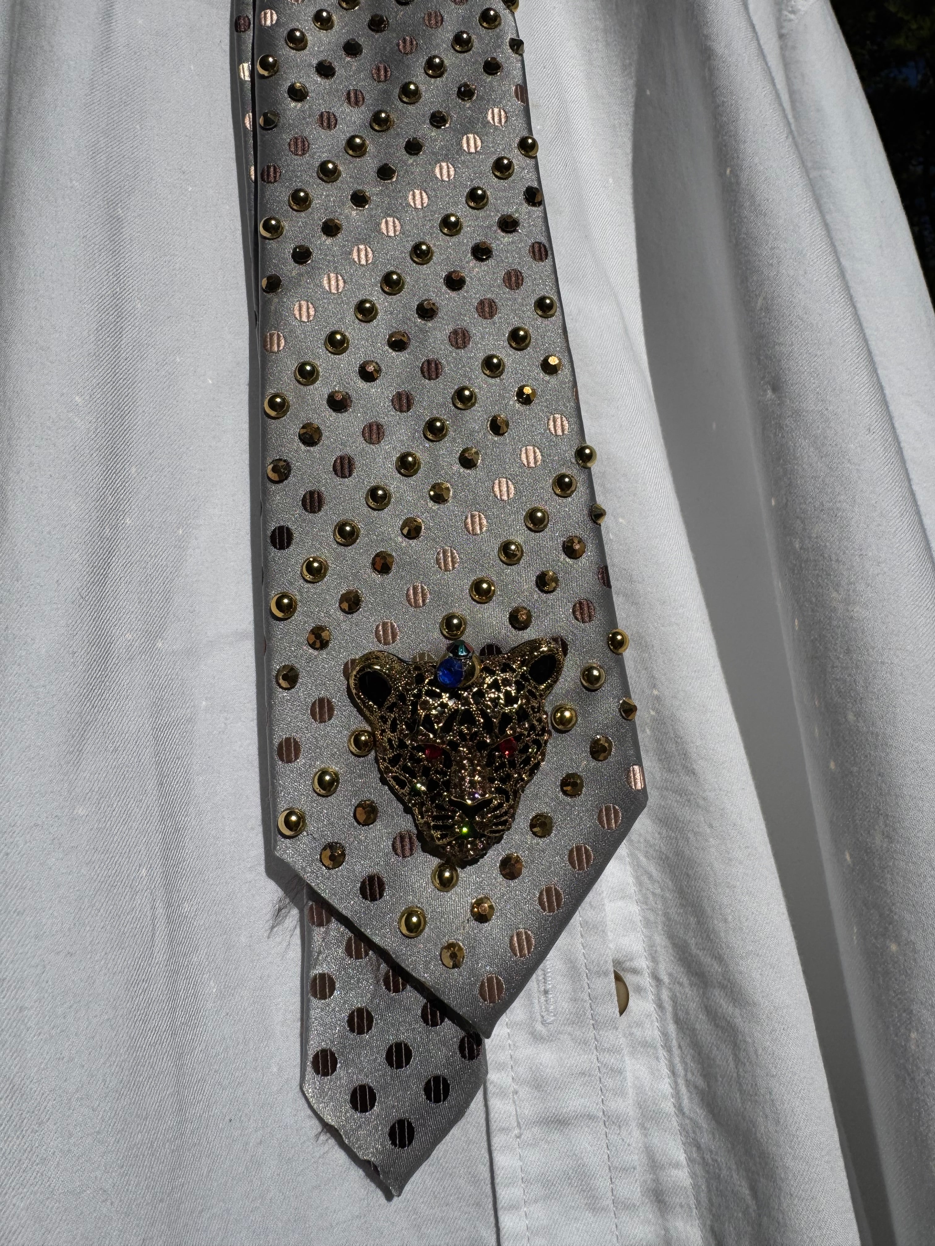 Grey Jaguar Head High Class Royalty Tie