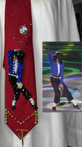 Red Michael Jackson Hitting Stretched Hand Over Crotch Pose to TWYMMF Grammy Awards Tie