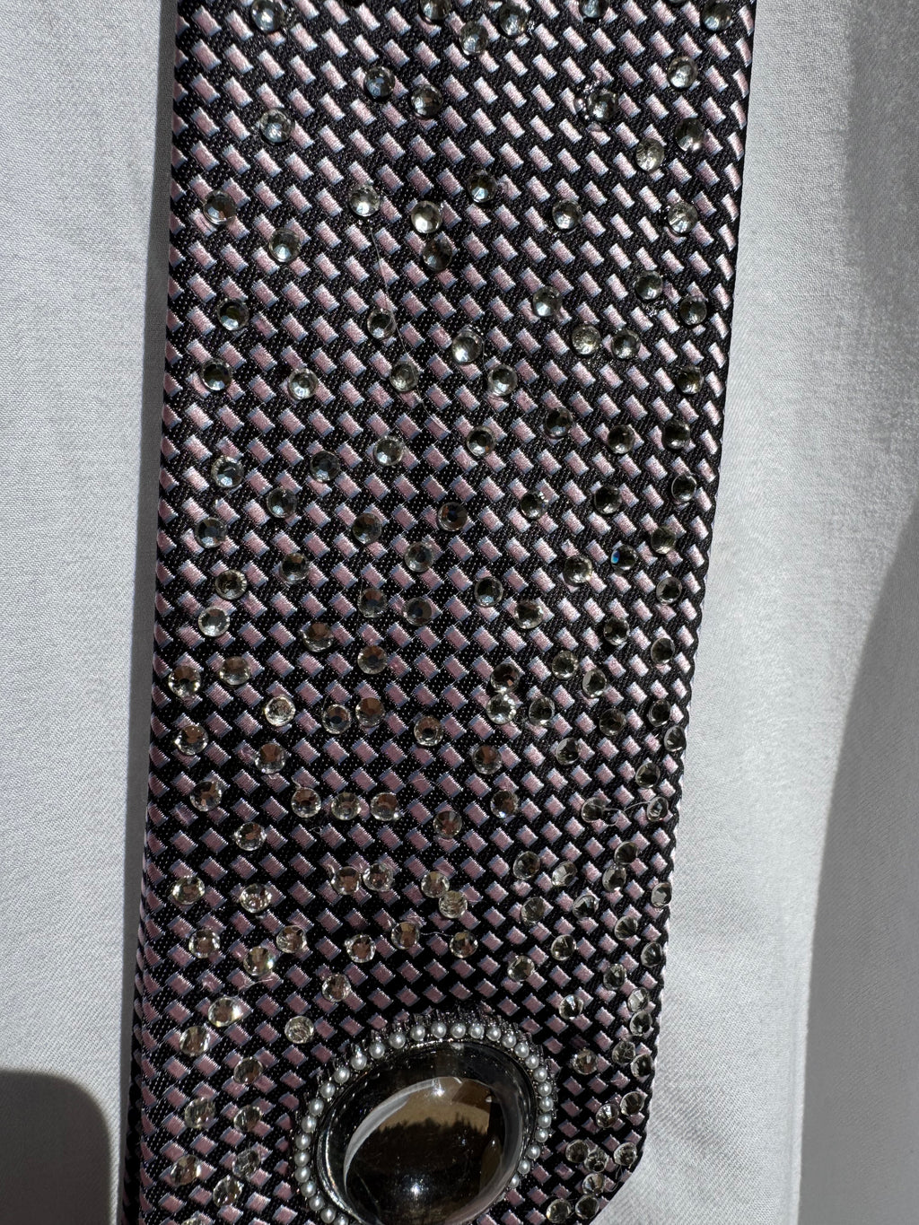 Grey Crystal Monocle High Class Royalty Tie
