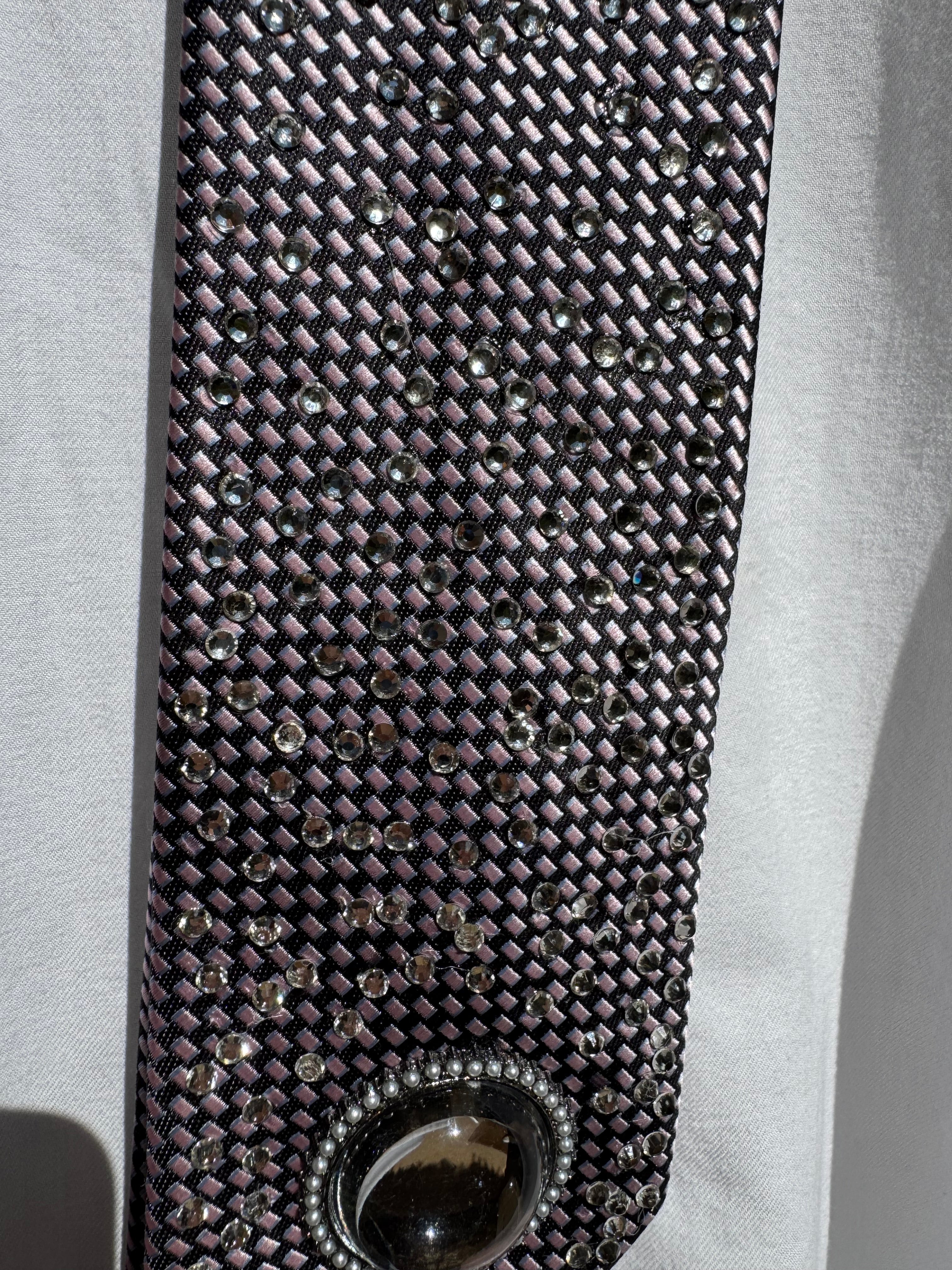 Grey Crystal Monocle High Class Royalty Tie