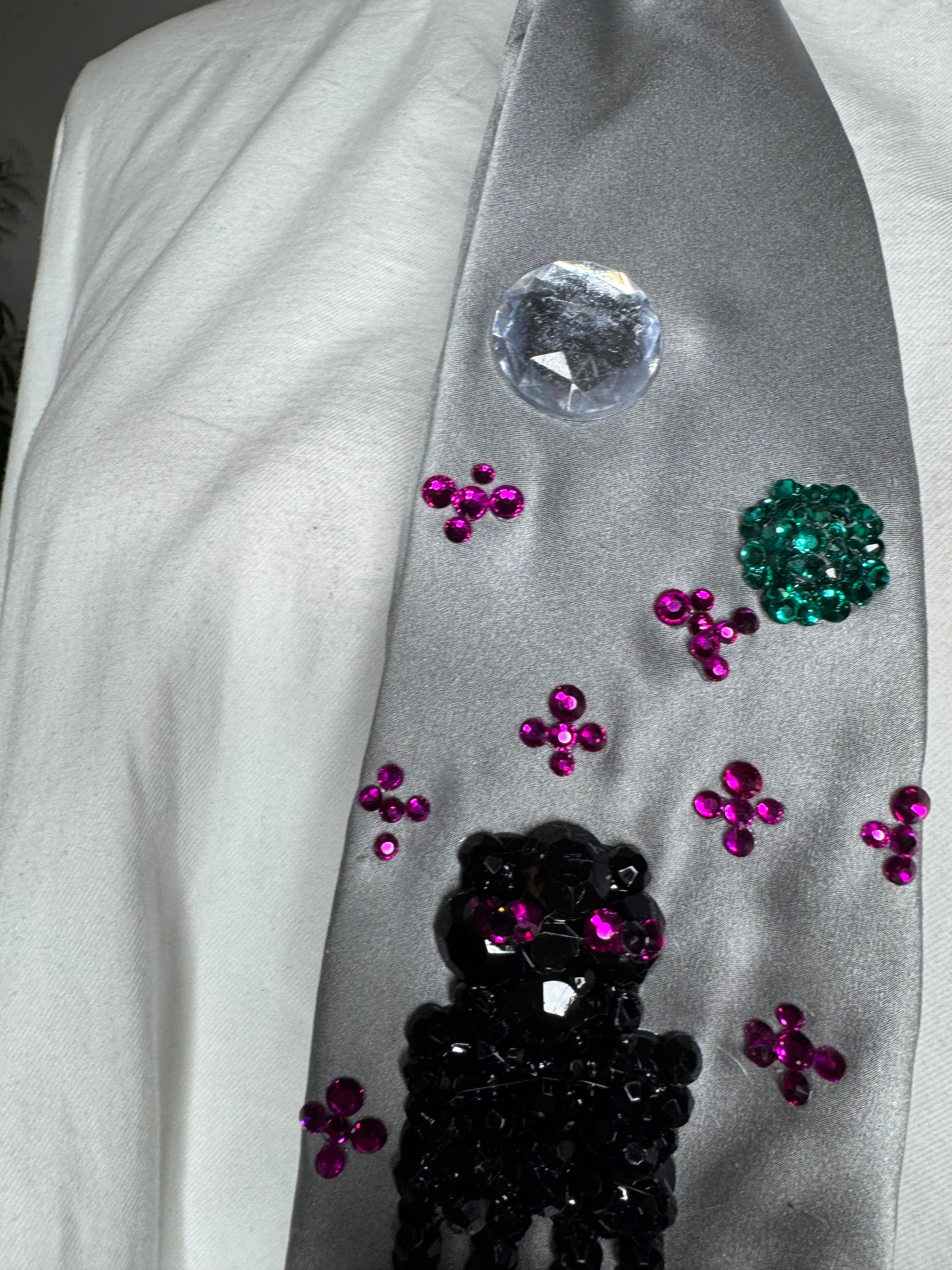 Grey Silk Enderman Near Enderpearl With Enderdragon Flying in Enderworld Minecraft Tie