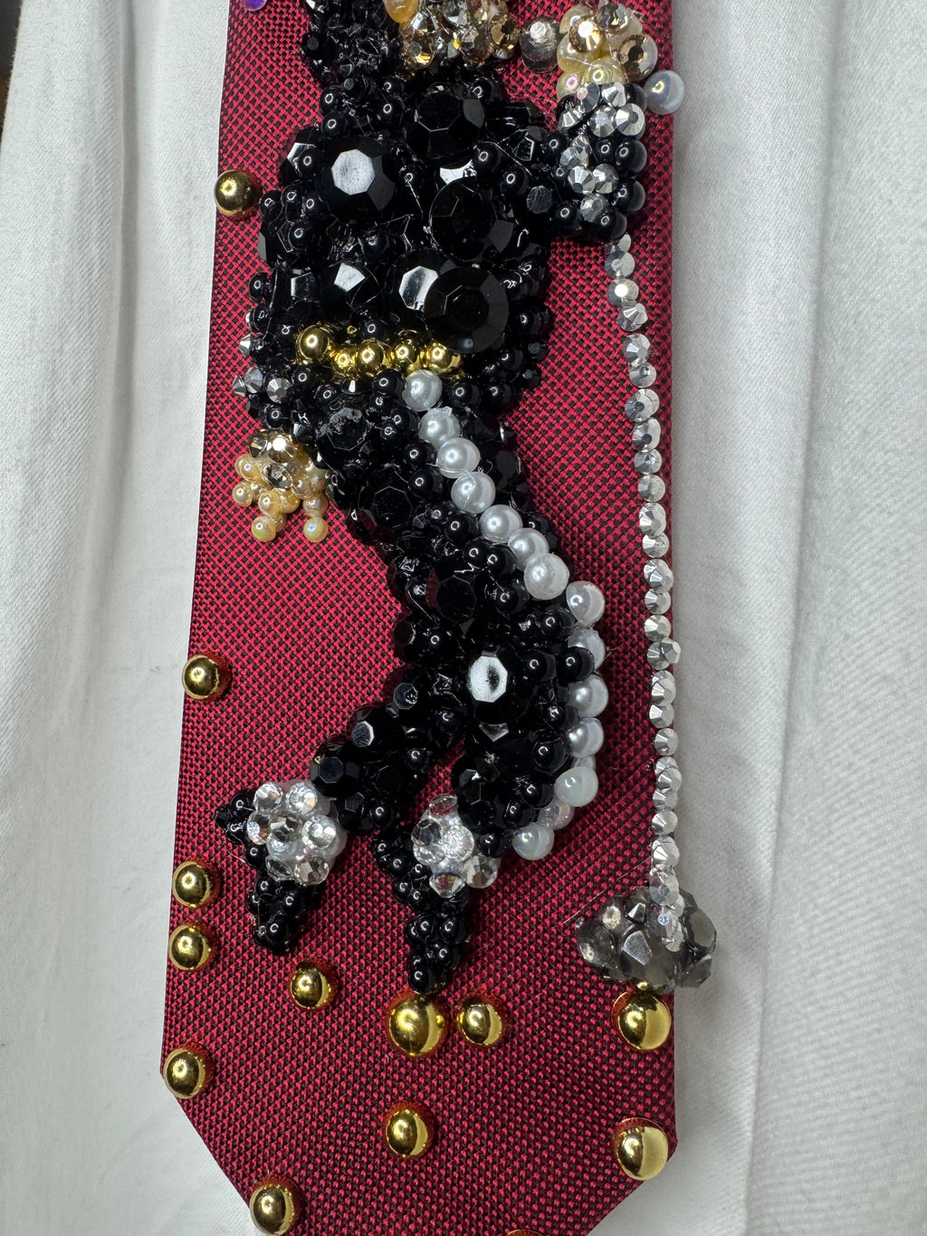 Red Michael Jackson Toe Stand Singing Into Mic Pose Bad Tour In London 1988 Tie