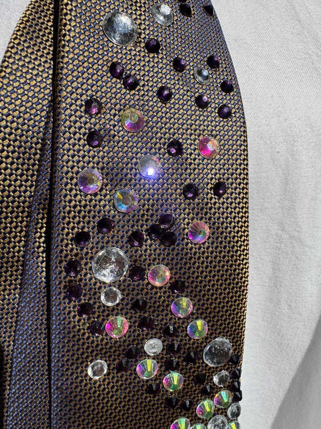 Gold Iridescent and Purple Aura High Class Royalty Tie