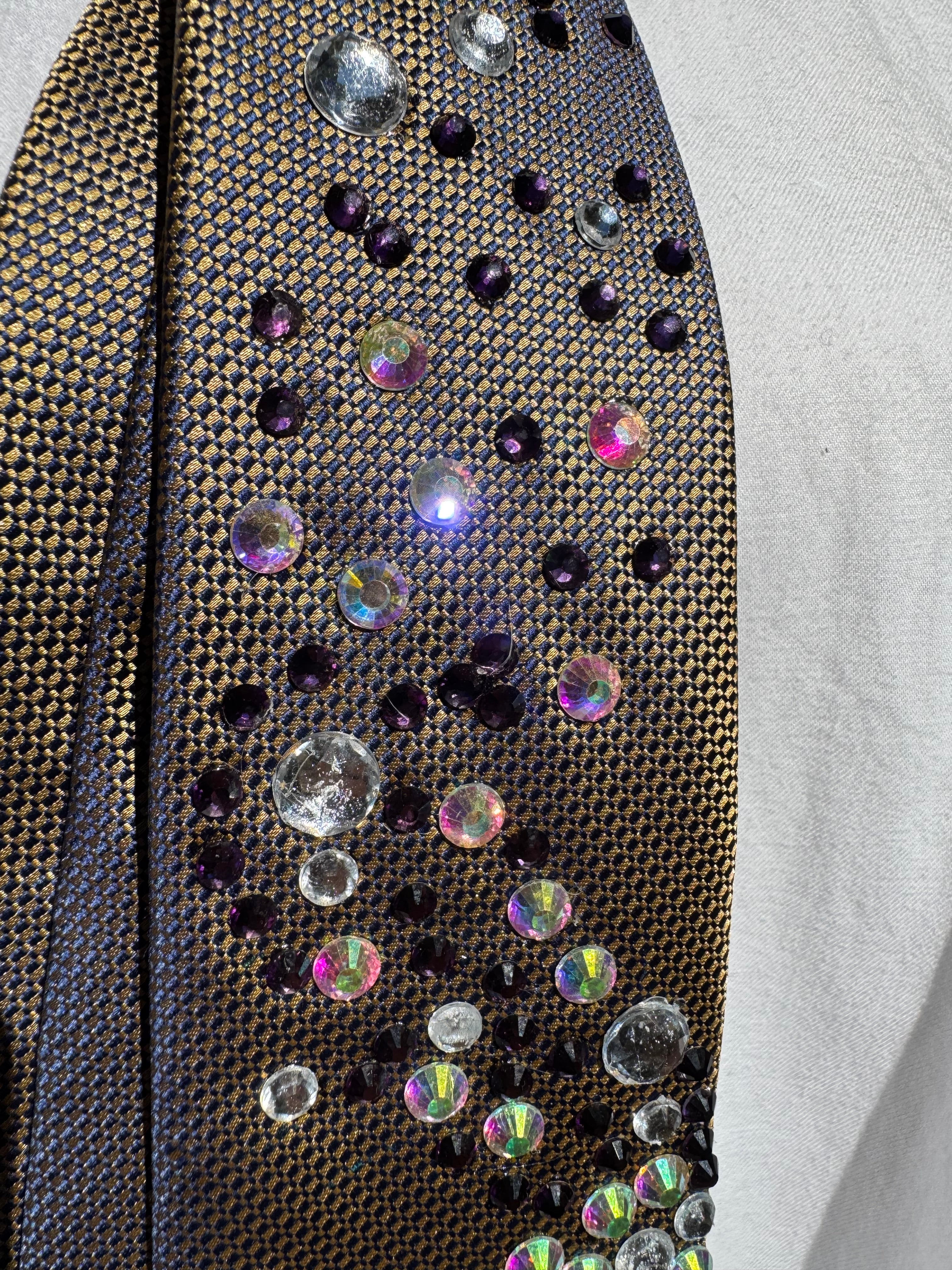 Gold Iridescent and Purple Aura High Class Royalty Tie