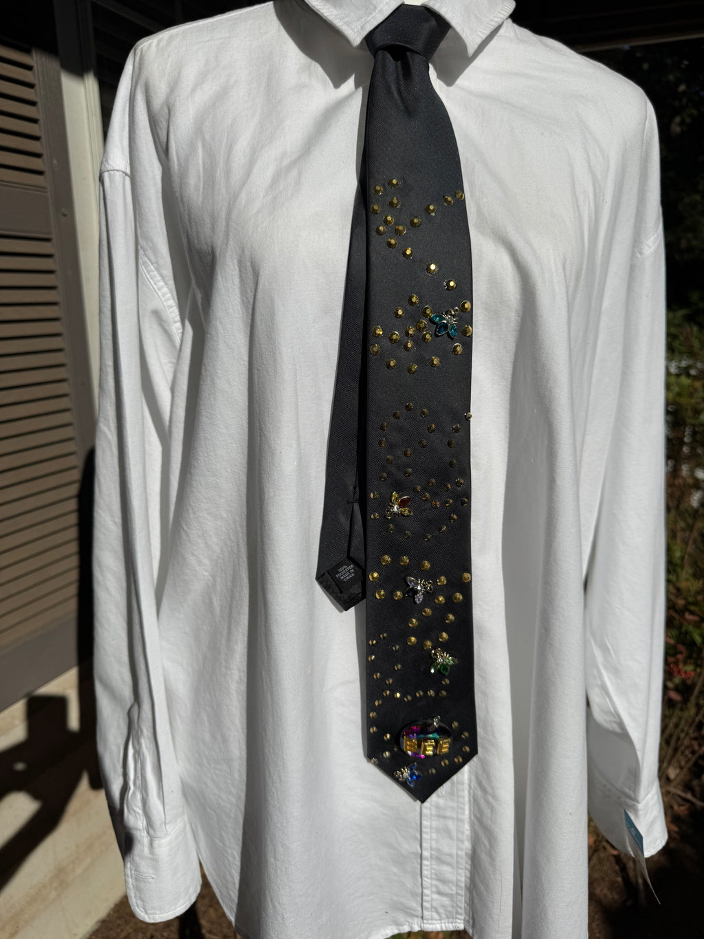 Black Flying Bumblee Bees Spelling Bee Royalty Tie