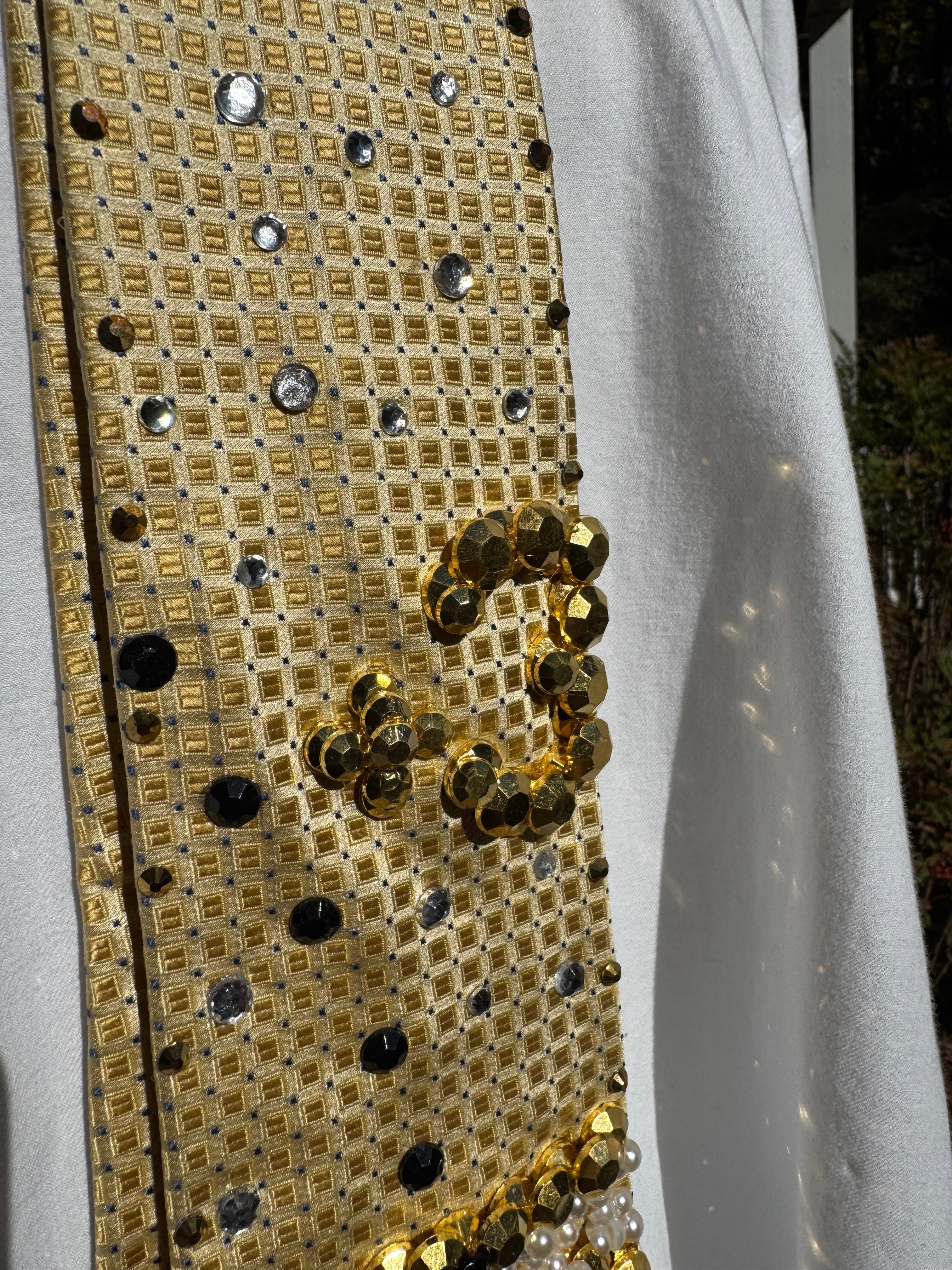 Yellow Swished 3 Point Shot Basketball Royalty Tie