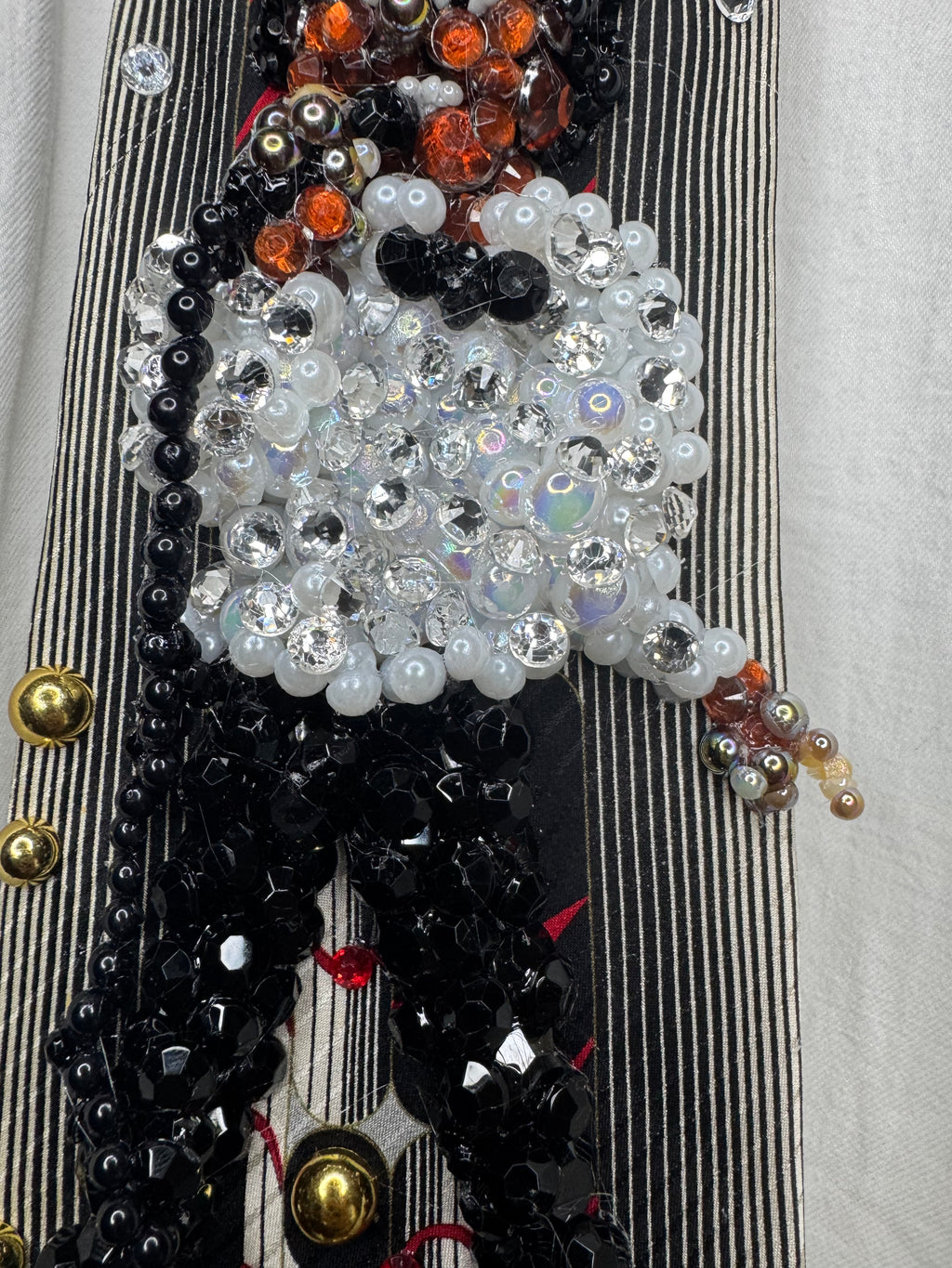 White and Black Michael Jackson Pointing Down Pose Destiny Tour 1979 Tie