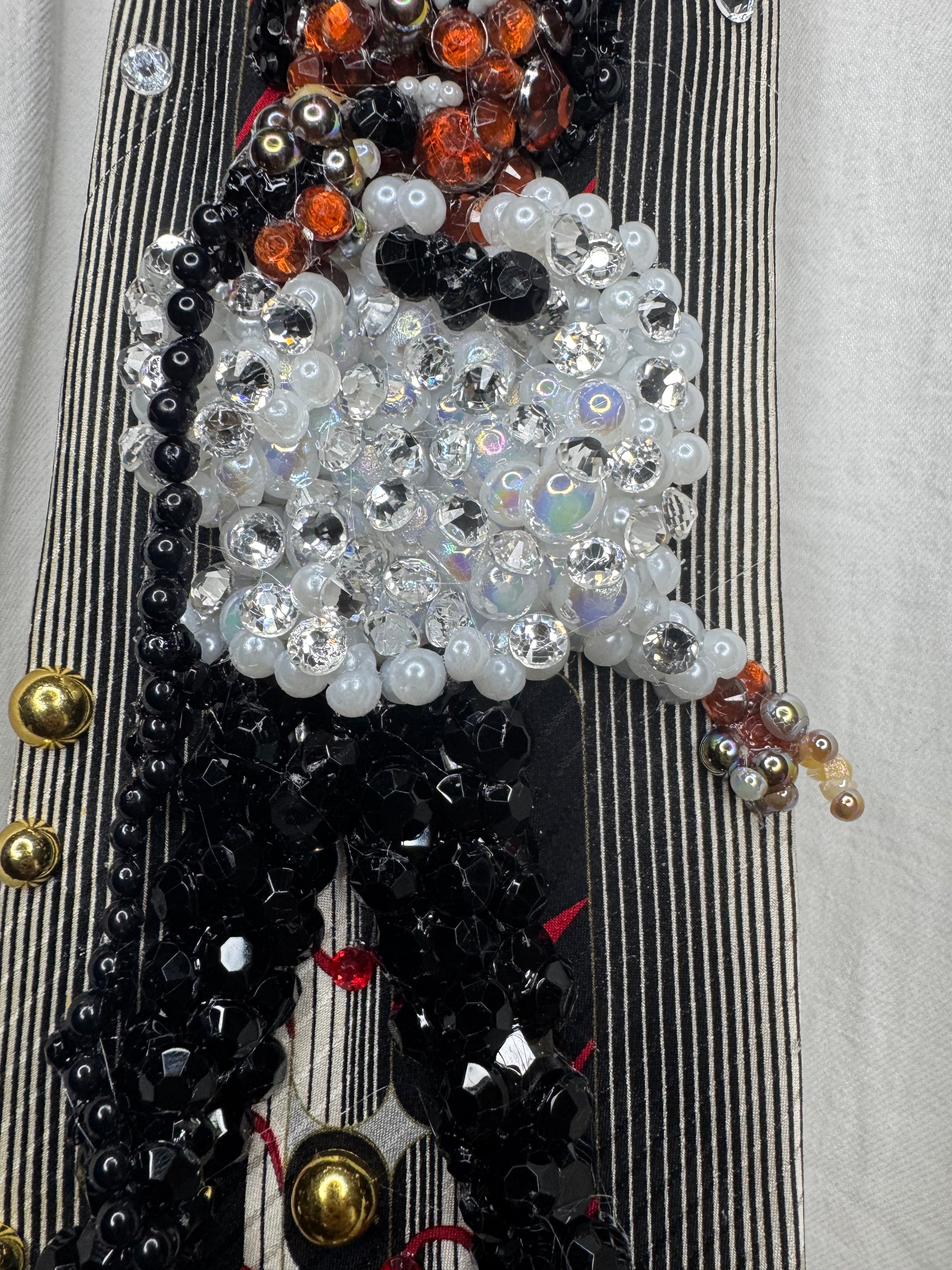 White and Black Michael Jackson Pointing Down Pose Destiny Tour 1979 Tie