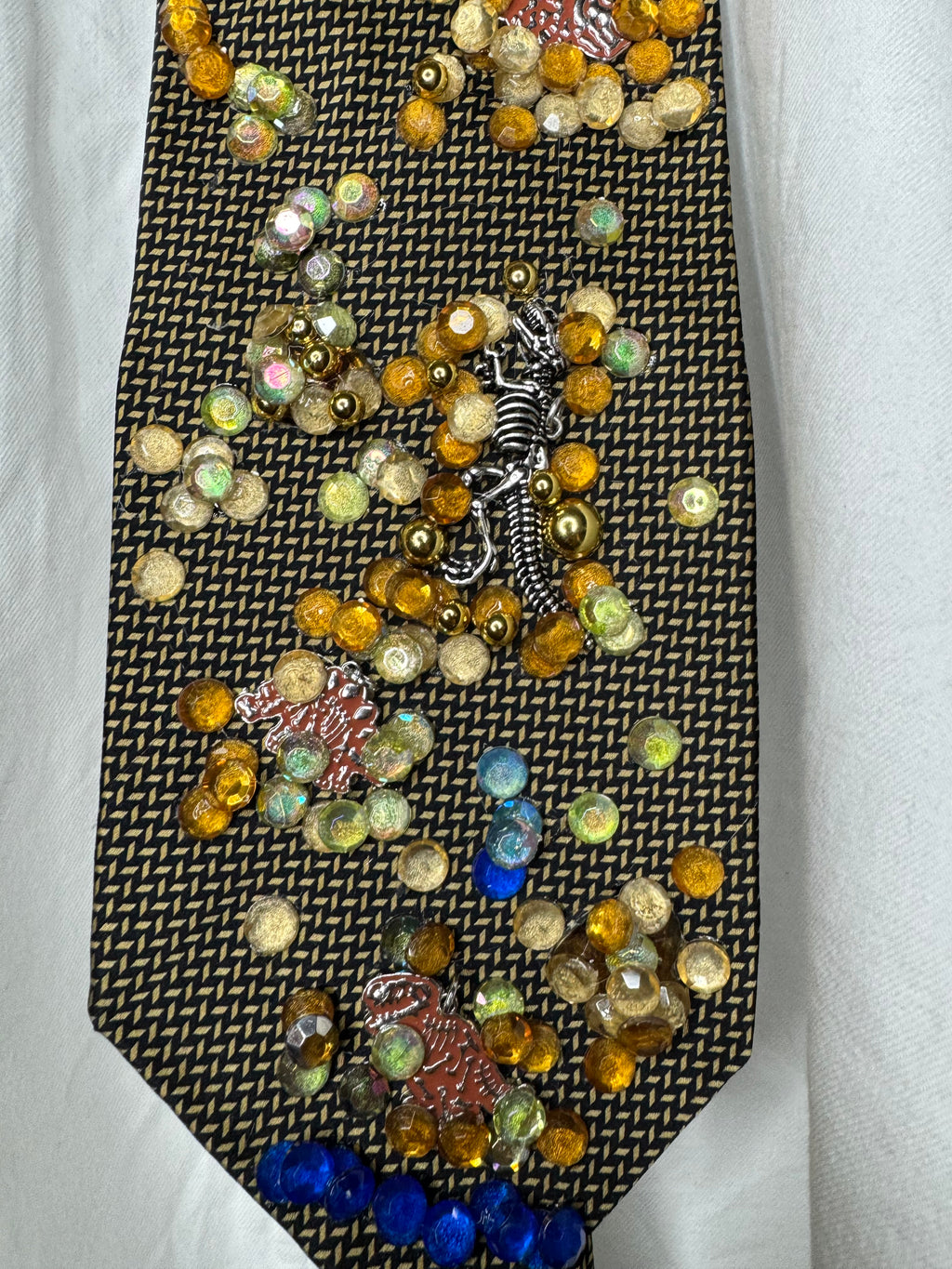 Gold Ancient Dinosaur Fossils Exploration Tie