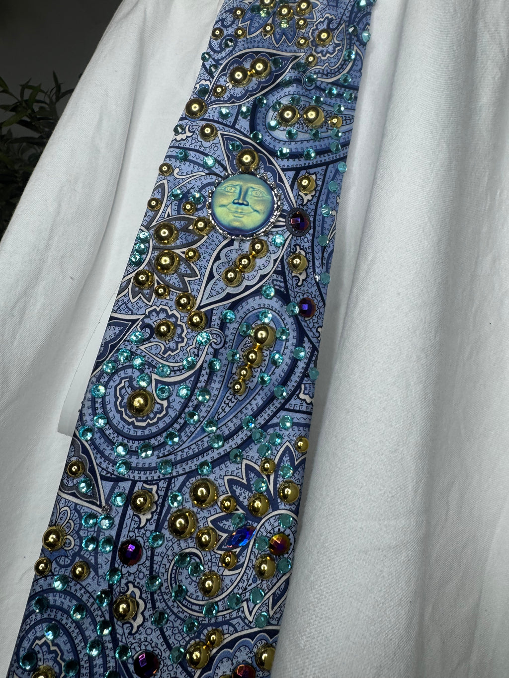 Blue Paisley Neon Sun Royalty Tie