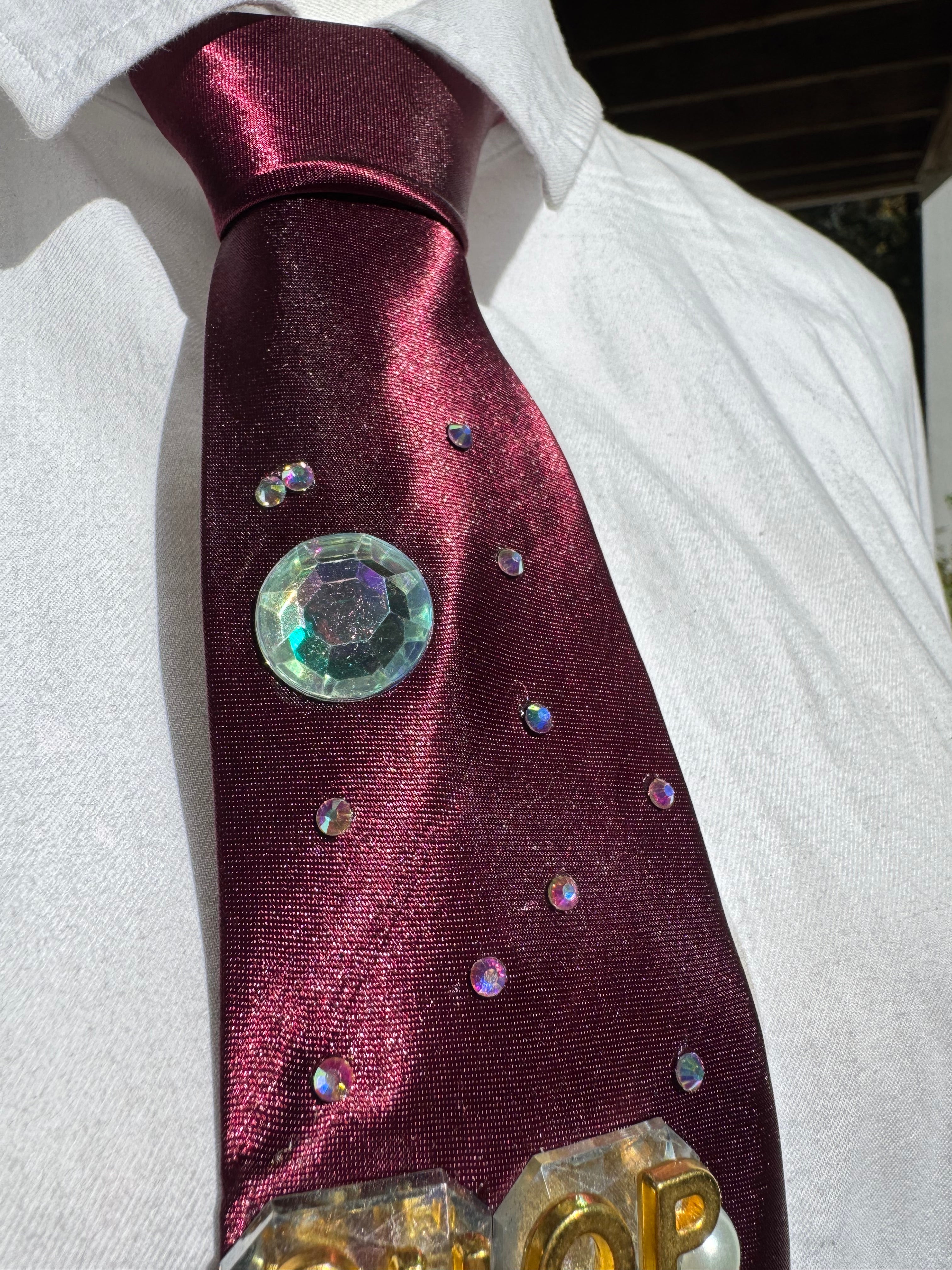 Burgundy Silk Midnight Ramen Run Naruto Shippuden Anime Tie