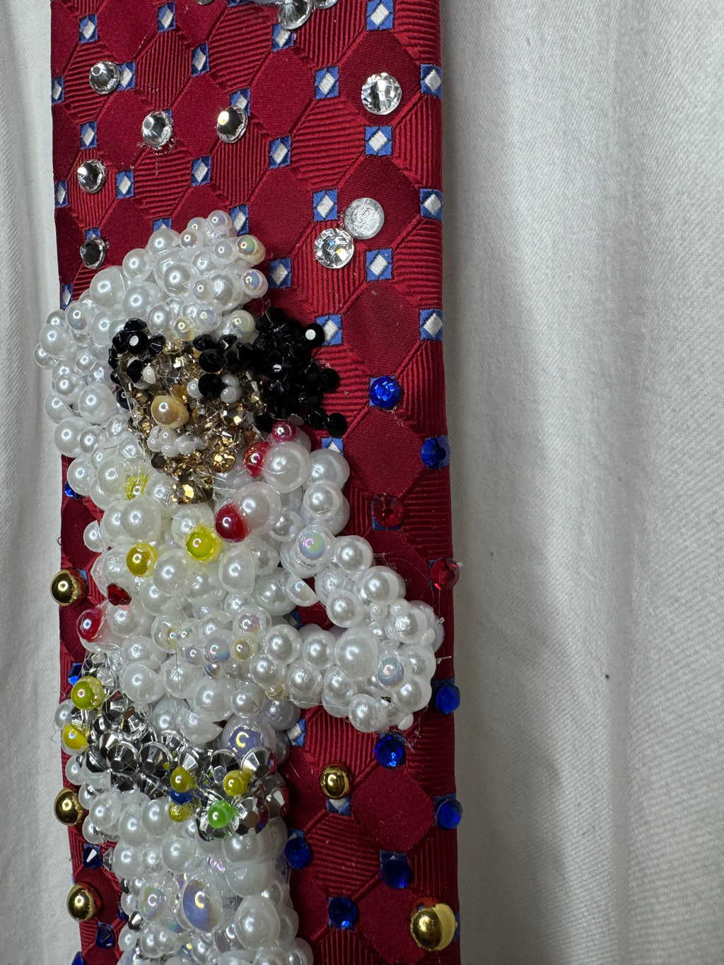 Red Michael Jackson Hitting Hand Over Head and Chest Move in Captain EO Movie Tie