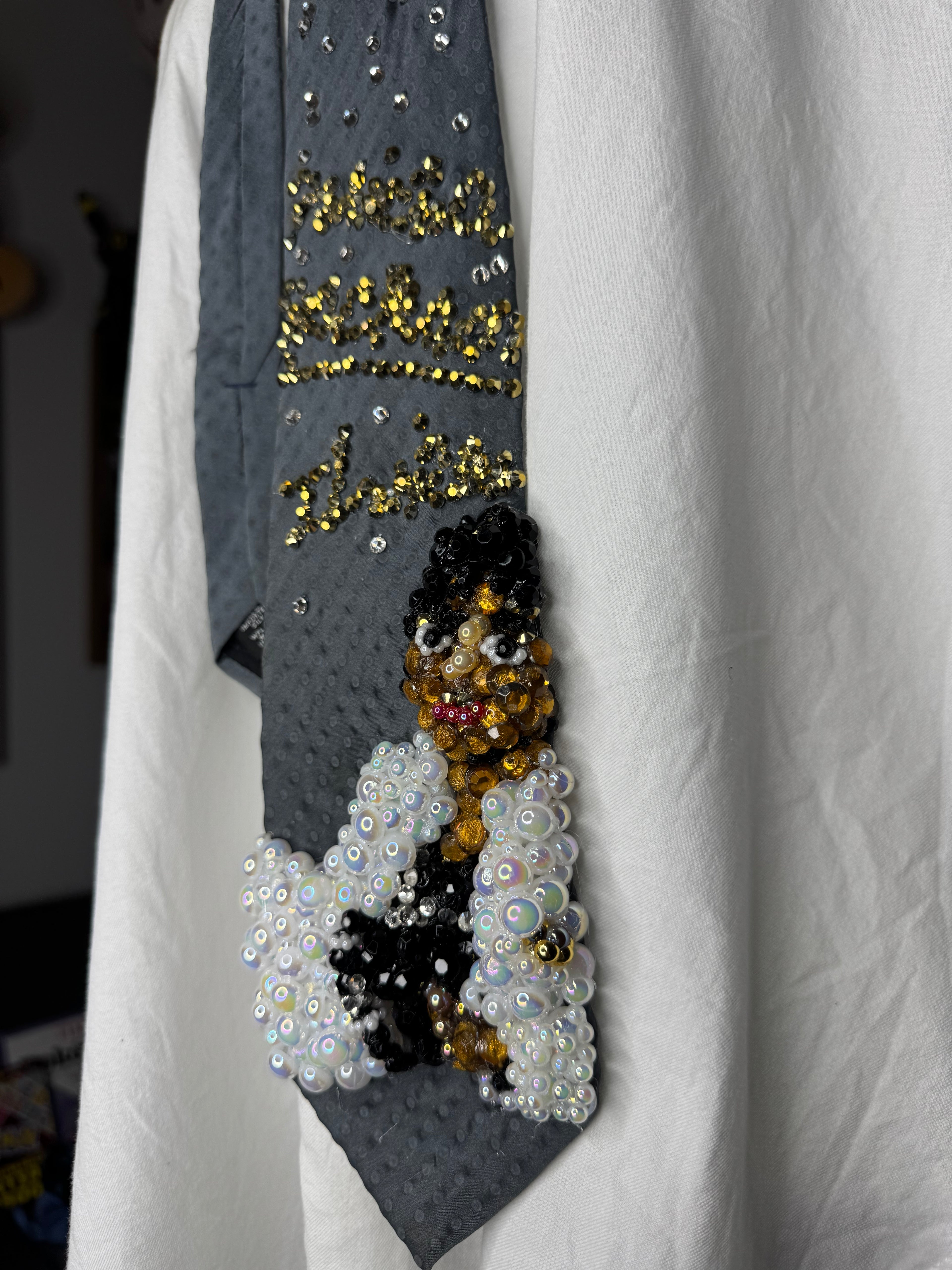 Grey Michael Jackson Thriller Album Cover Tie