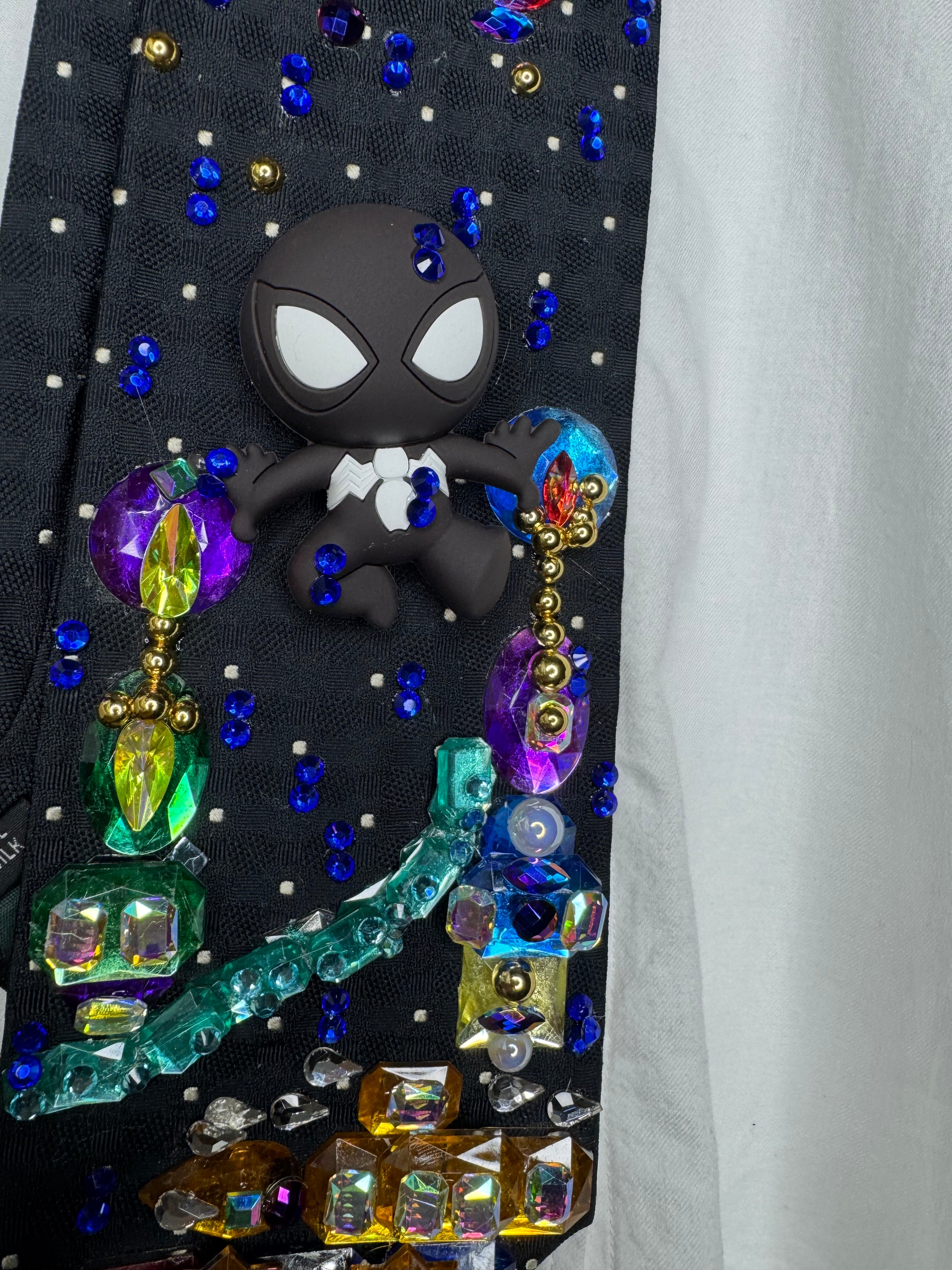 Black Symbiote Suit Spiderman On Top of Buildings Aura Farming In the Rain Tie