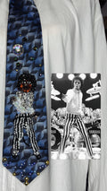 Navy Blue Michael Jackson Dancing in Striped Pants Victory Tour 1984 Tie